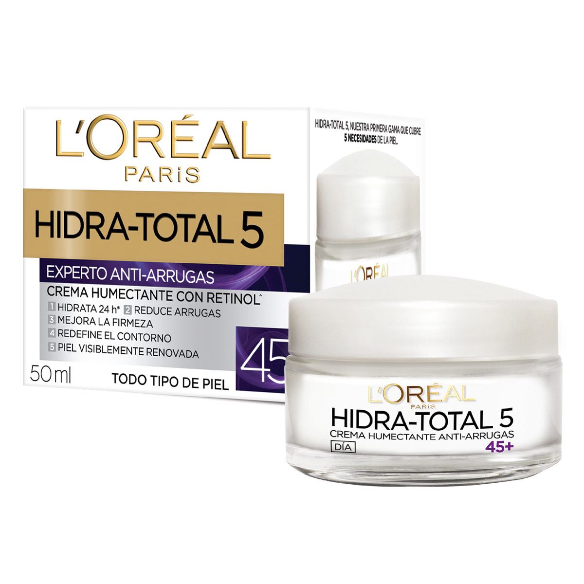 Crema Hidratante Antiarrugas 45+ Hidra Total5 L'Oréal Paris 50ml