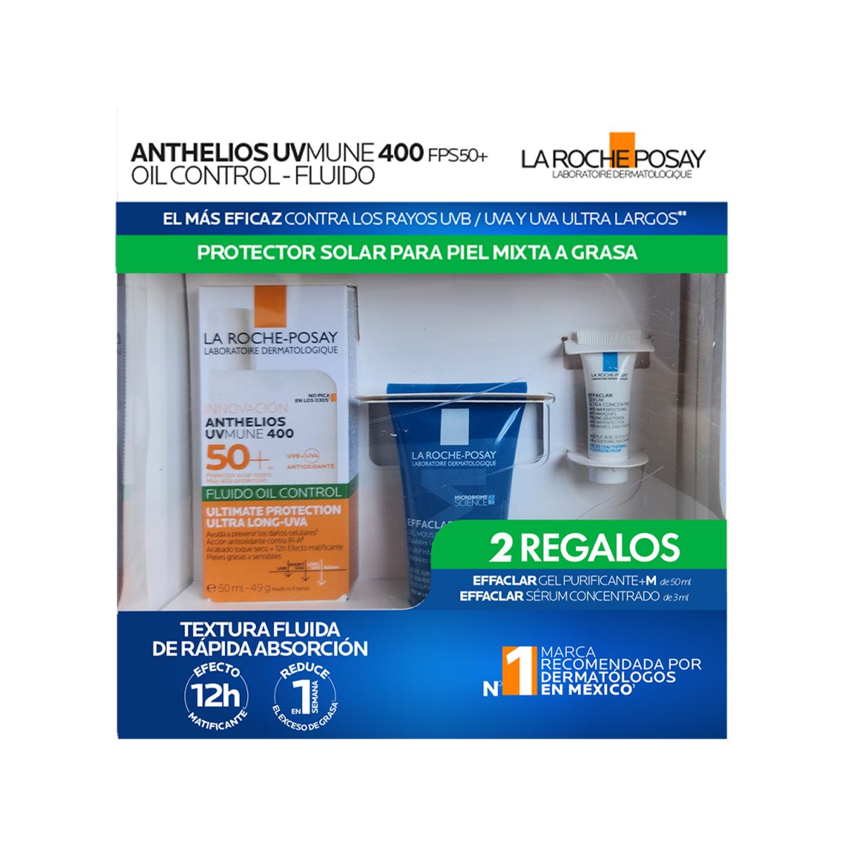 Kit La Roche Posay Protector Solar Piel Mixta a Grasa Anthelios UV Mune ...