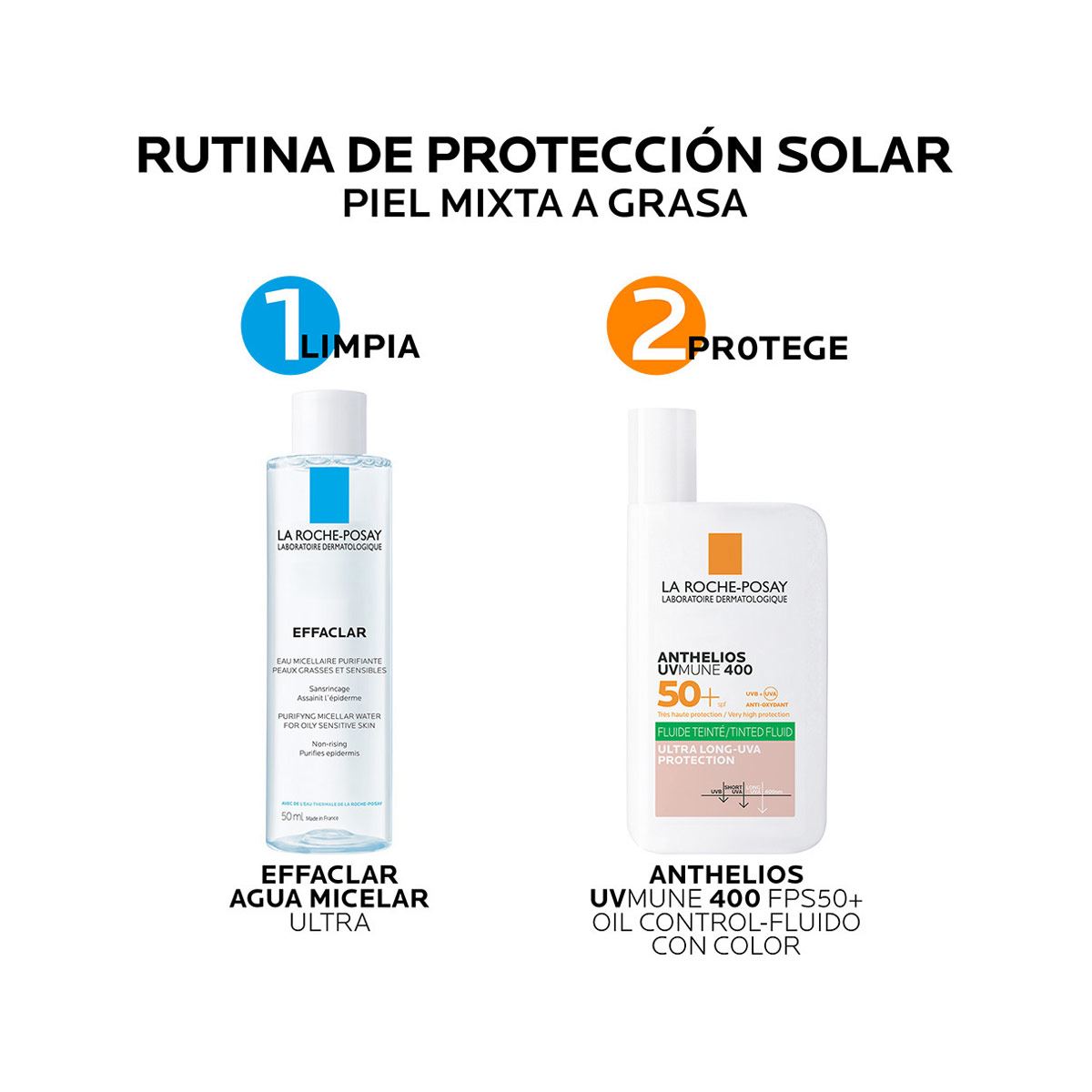Kit La Roche Posay Protector Solar Piel Mixta a Grasa Textura Fluida Color
