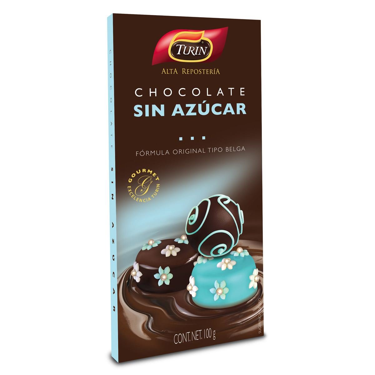 Tablilla de Chocolate Amargo Sin Az&#250;car Turin 100g