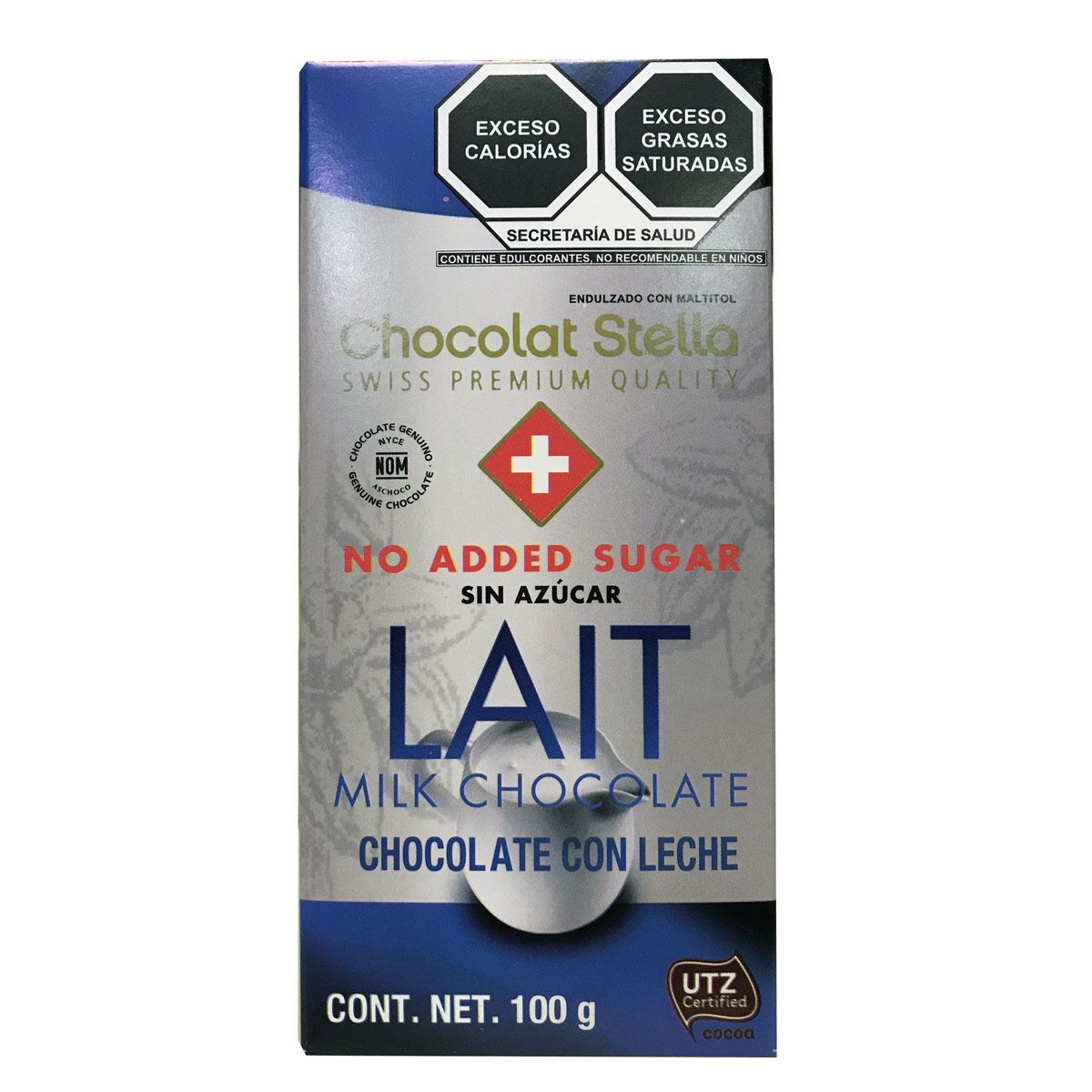 Chocolate Stella Leche Sin Azúcar 100 grs