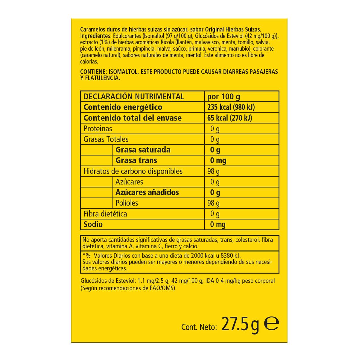 Ricola Original Hierbas Suizas Sin Azúcar 27.5g