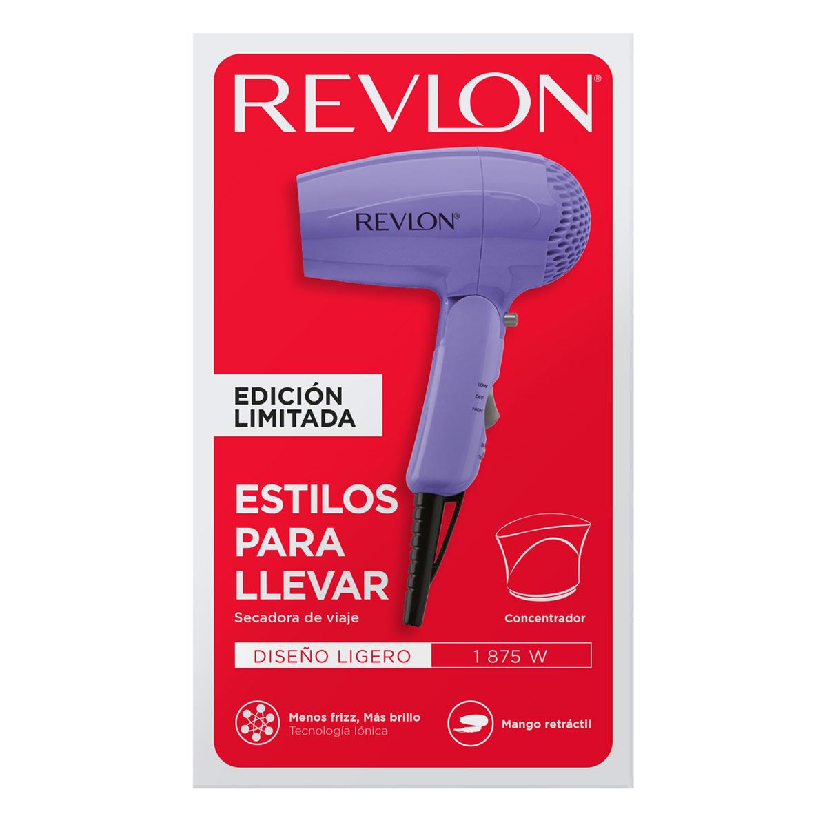 Secadora Morada Ligera de Viaje Revlon