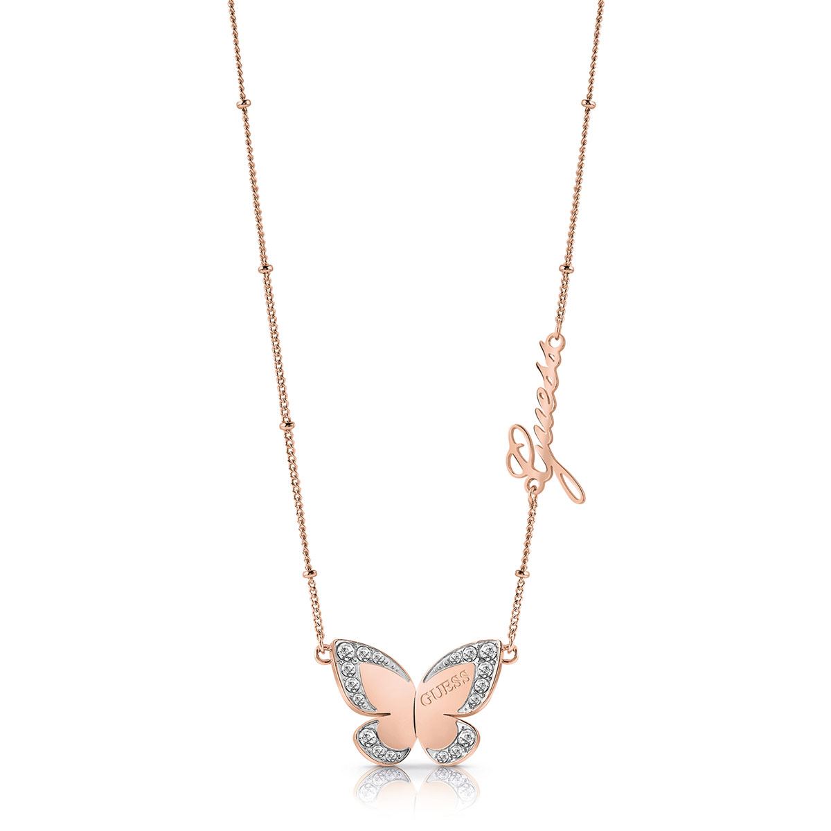 Collar GUESS Love butterfly oro rosa