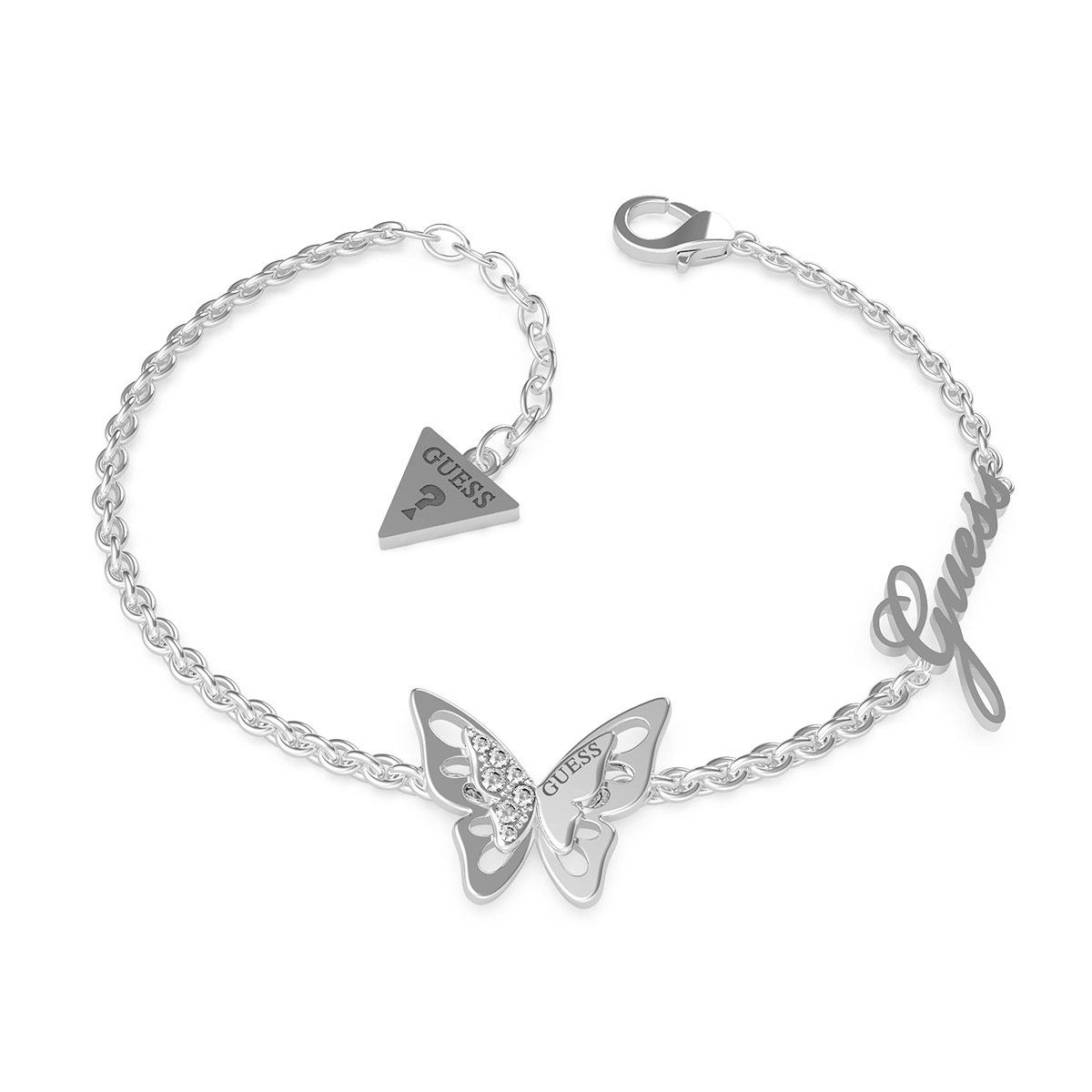 Pulsera Guess Fly Away Para Dama Color Plata