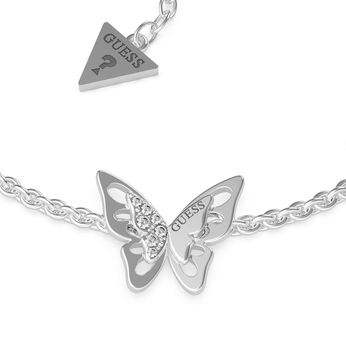 Pulsera Guess Fly Away Para Dama Color Plata