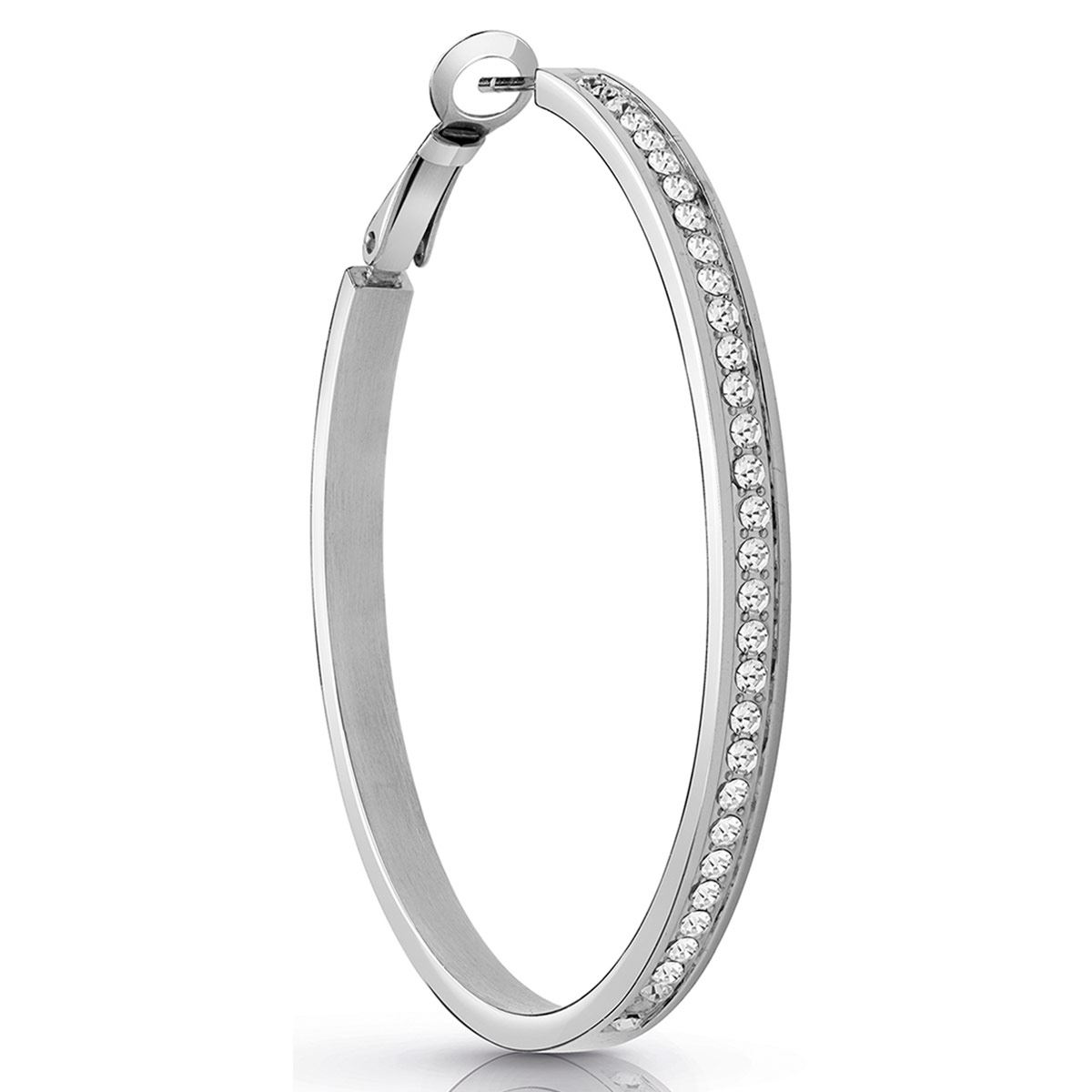 Arracadas GUESS dama color my day de acero inoxidable en tono plateado