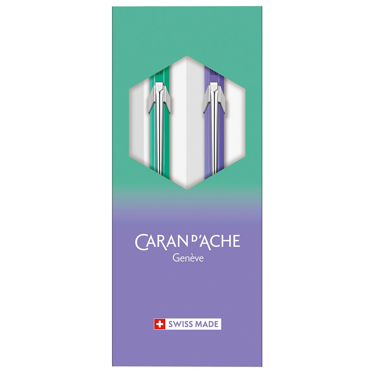 Caran D'Ache Ecridor S.E. Cosmic Blue Balpen Set Met Gratis Leren Etui Twv E 9000
