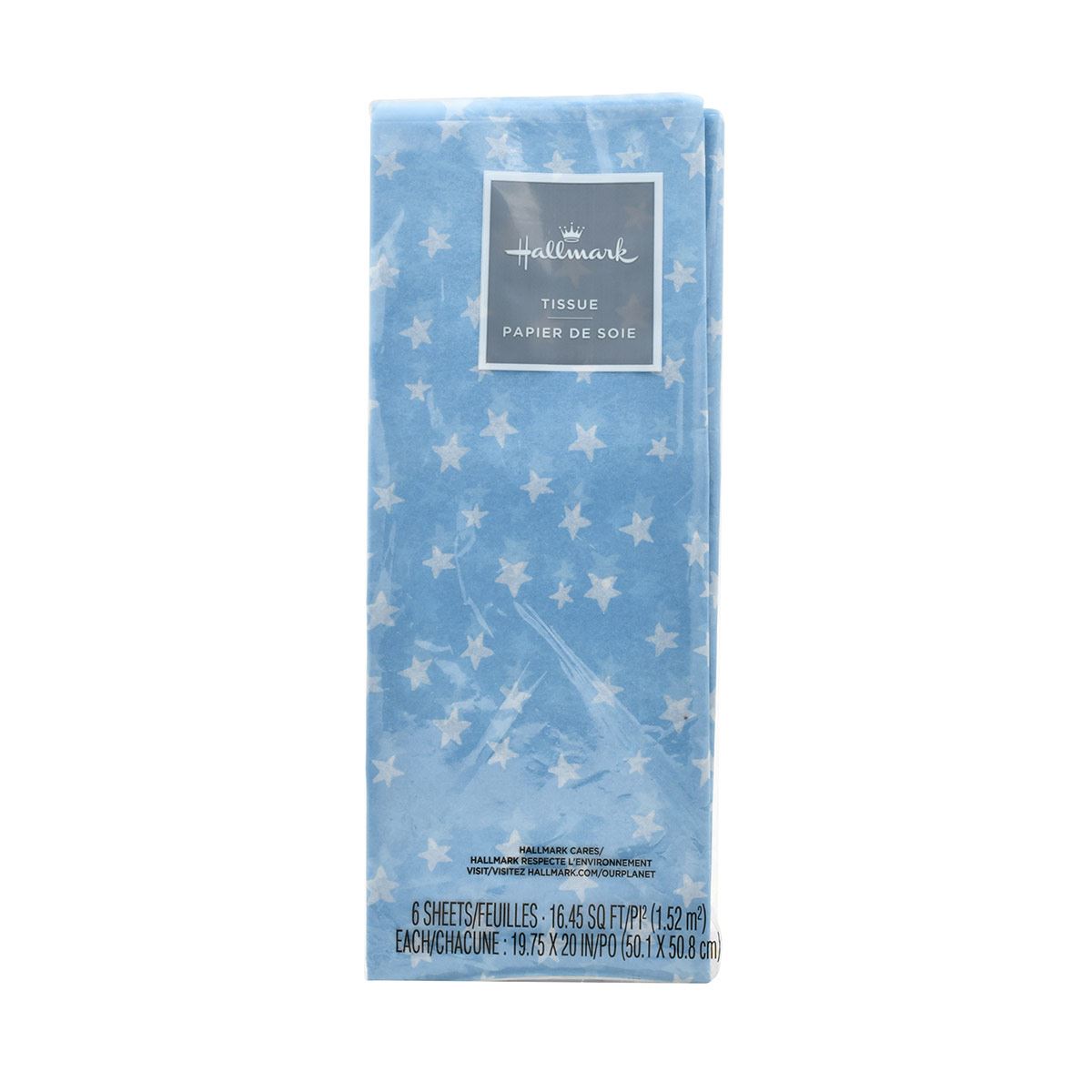 Papel de seda azul y lunares blancos