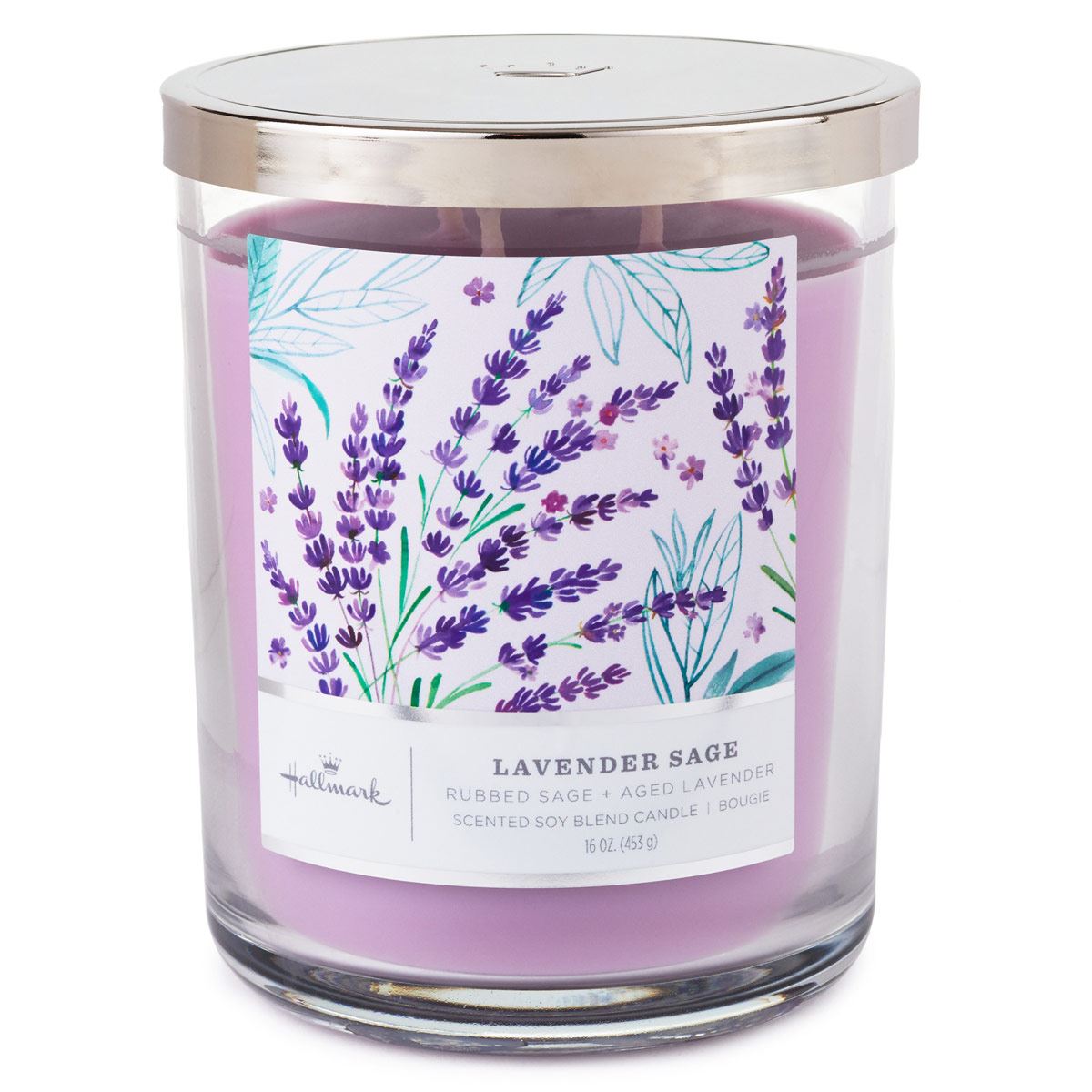 Vela perfumada de 3 mechas se salvia de lavanda