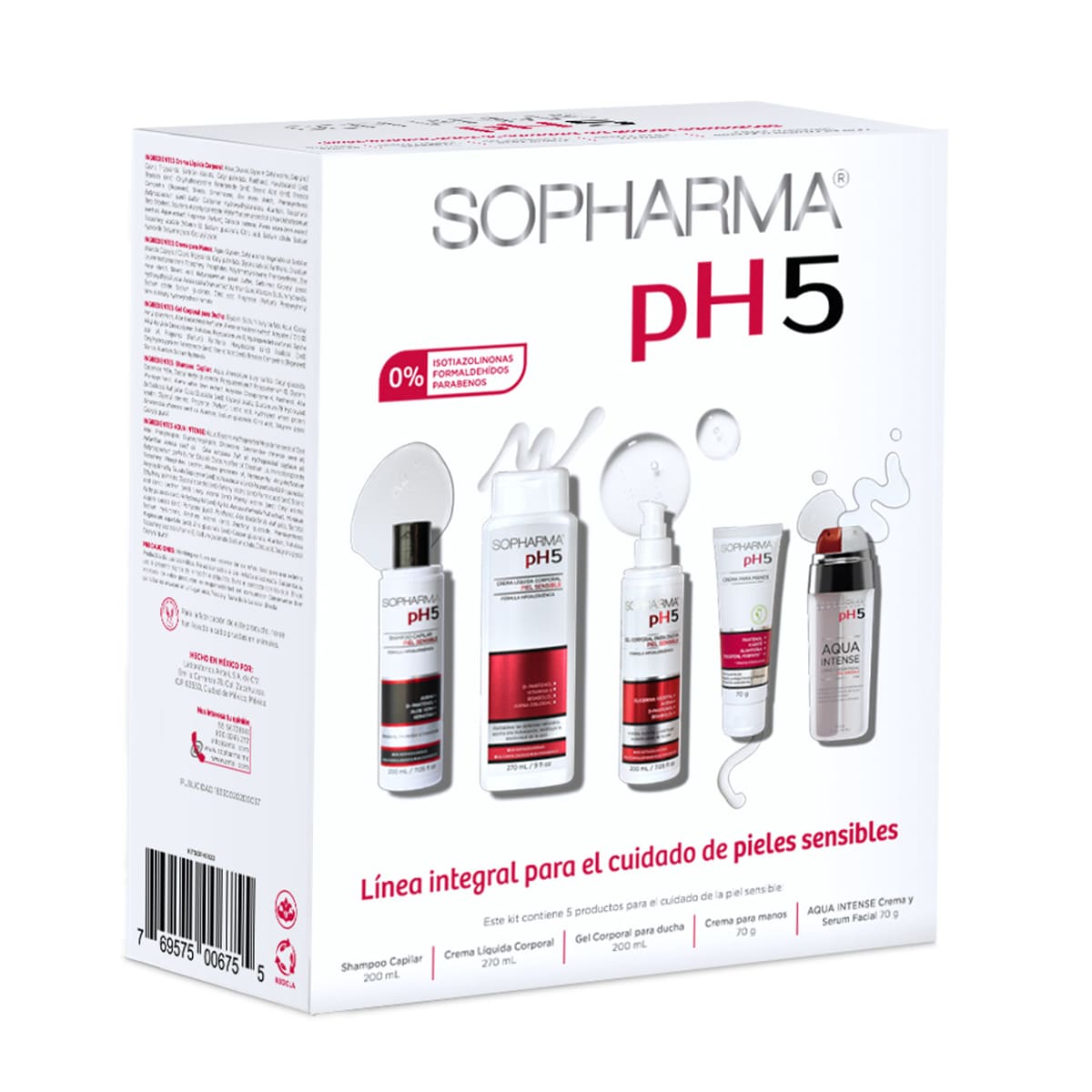 Pack Cuidado Piel Sensible 5pzs Sopharma ph5