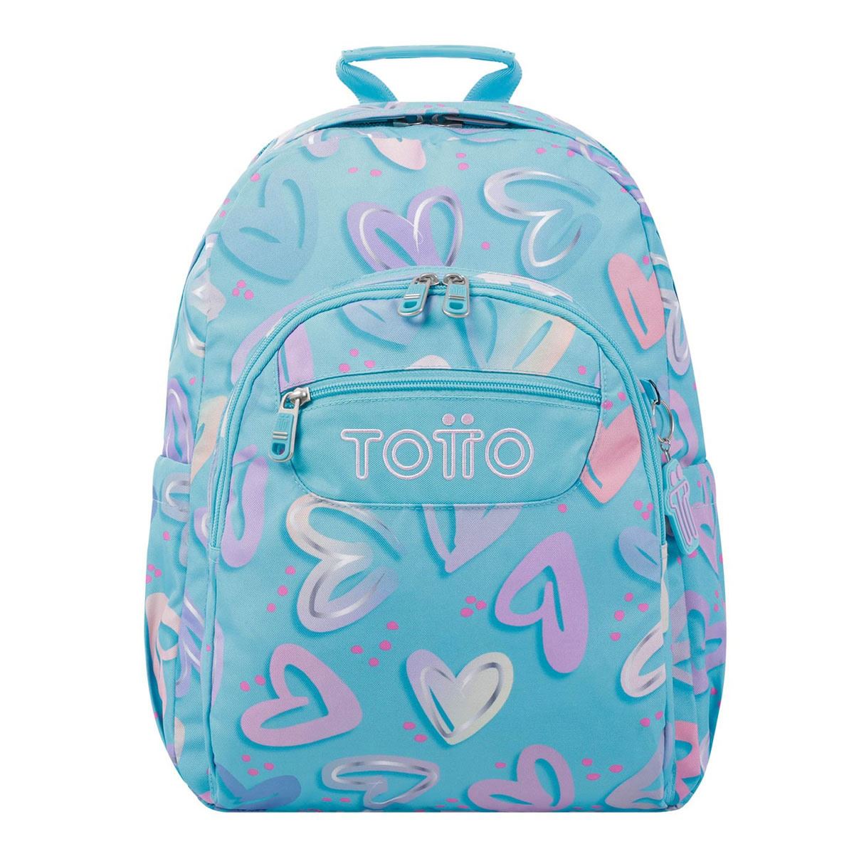Mochila Azul Corazones Bumbum Ecole Totto
