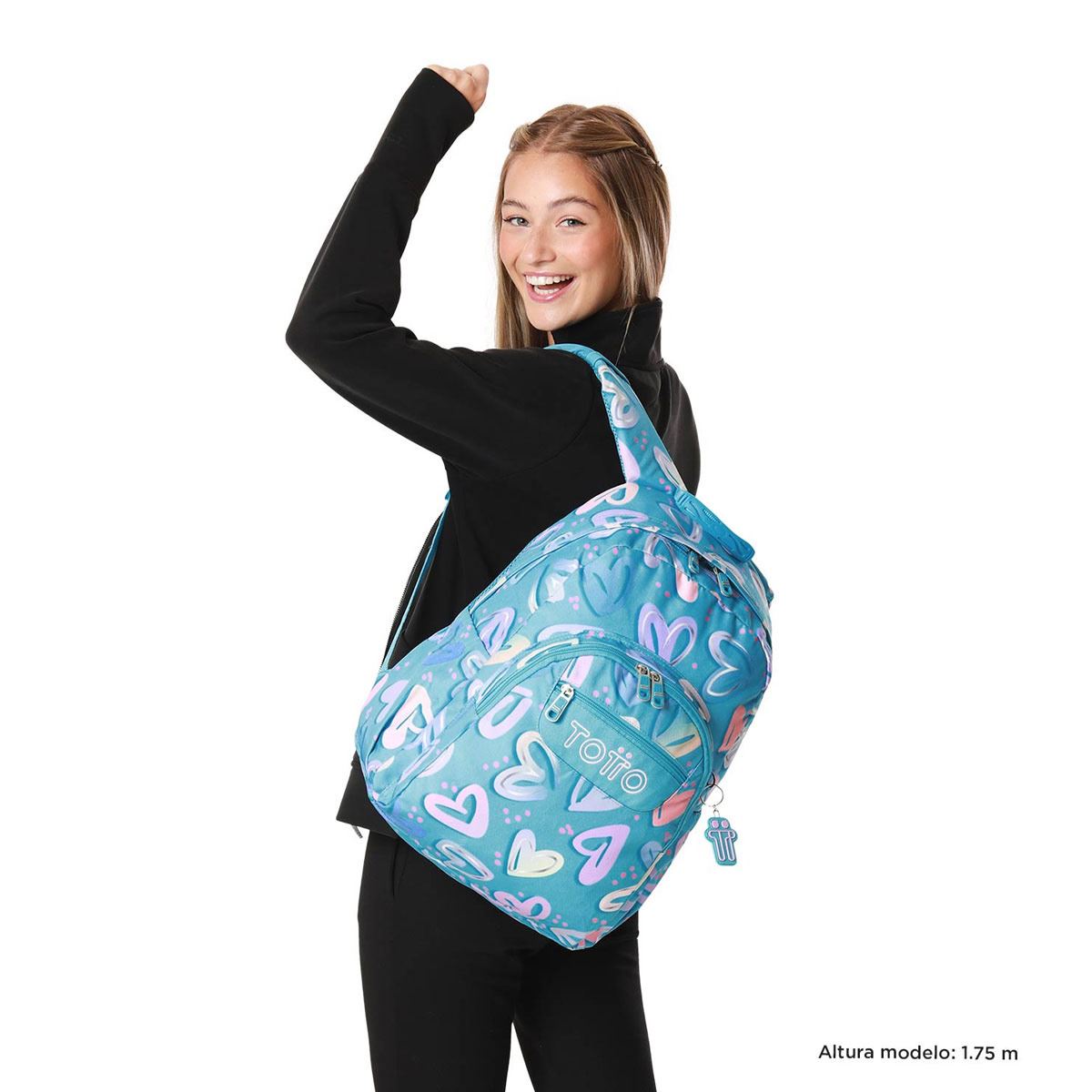 Mochila Azul Corazones Bumbum Ecole Totto