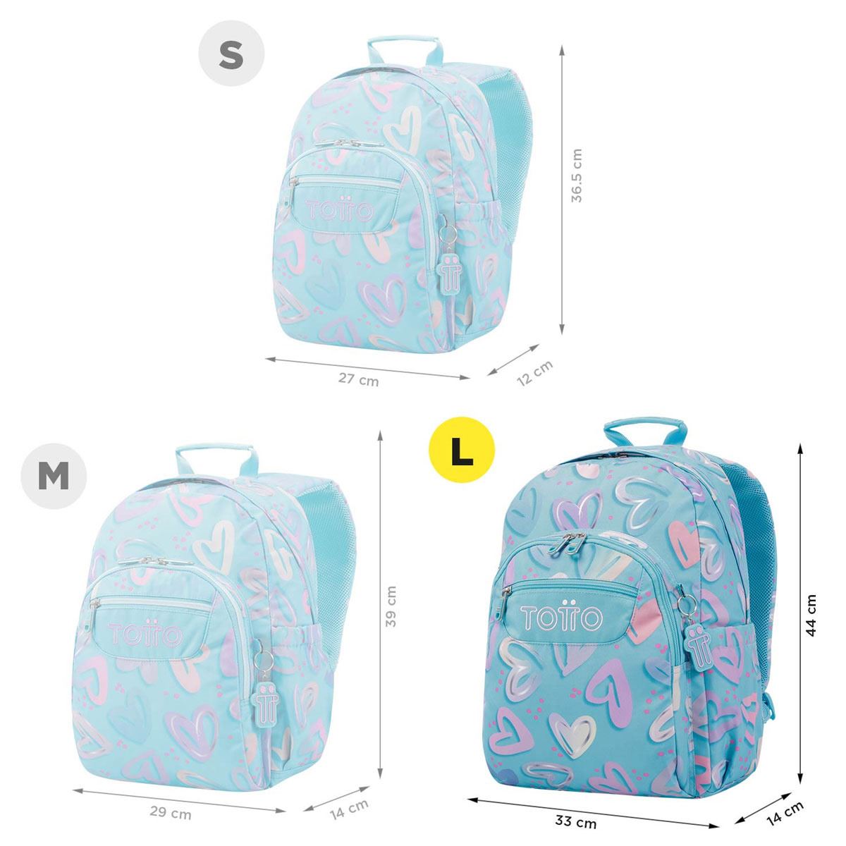 Mochila Azul Corazones Bumbum Ecole Totto