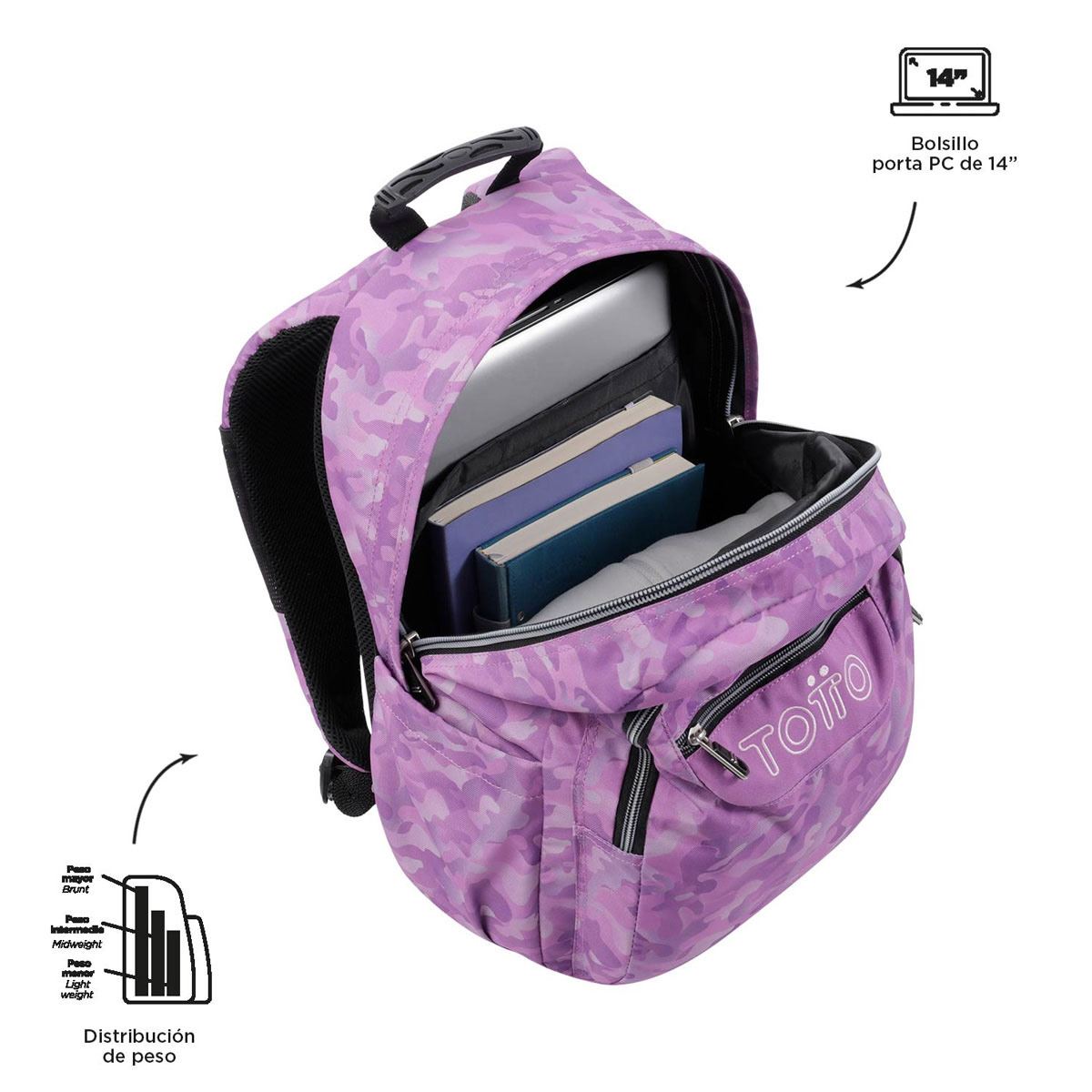 Backpack Morado Ecole Totto