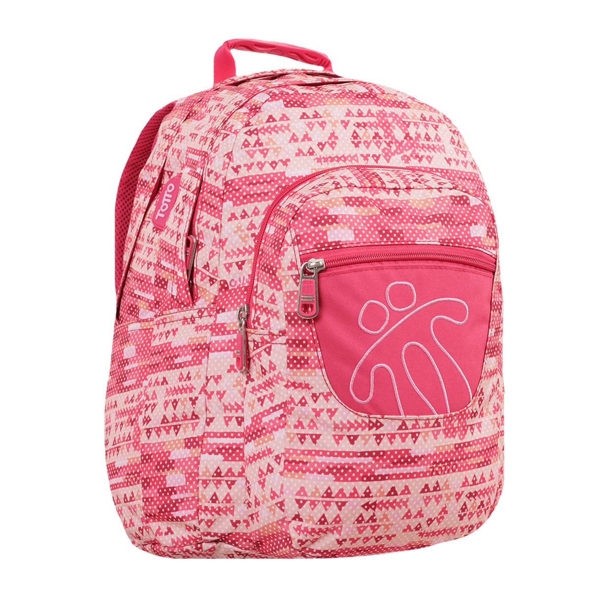 Mochila Rosa Con Blanco Xl Totto