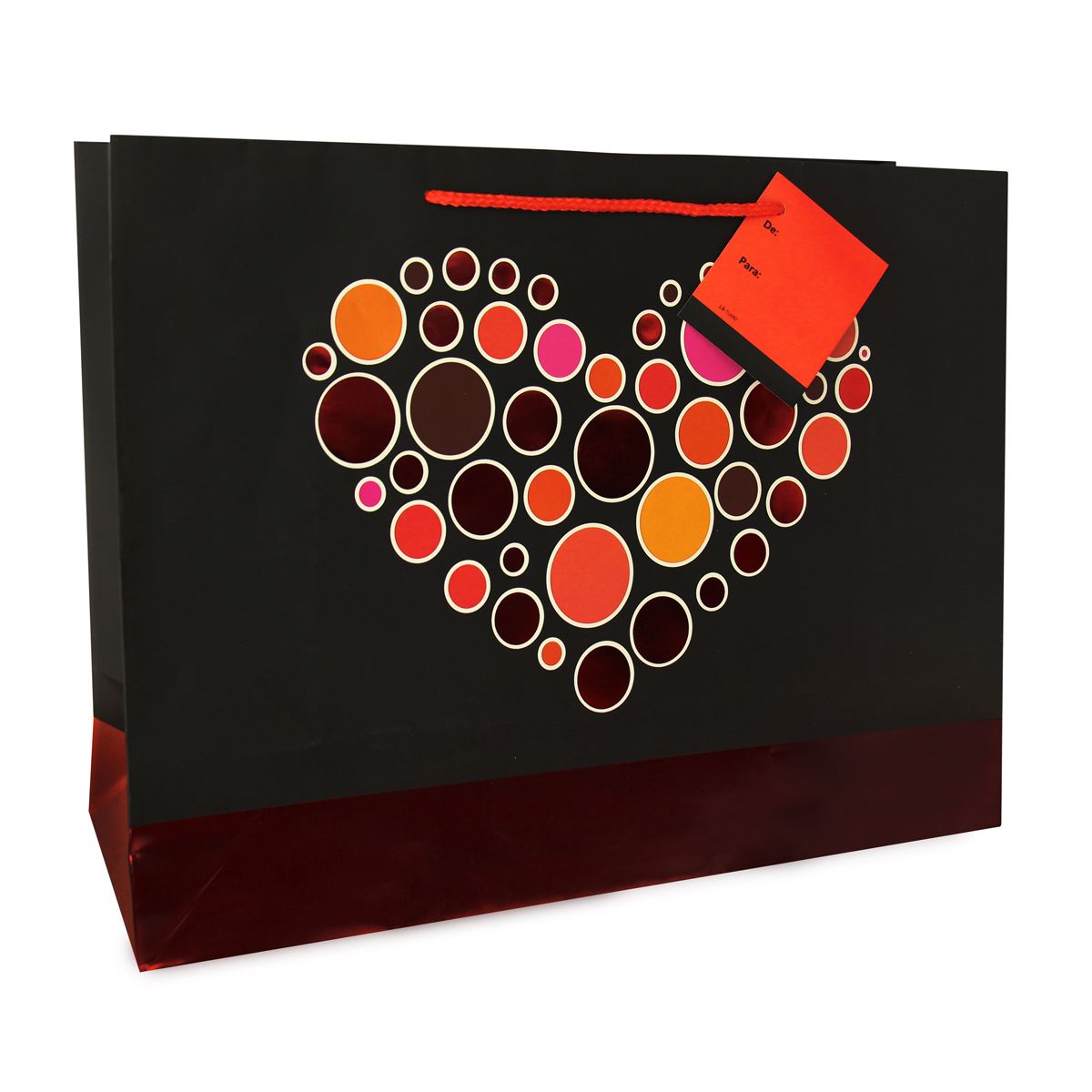Bolsa De Regalo Corazón Plástico. Tarjetas Y Mensajes