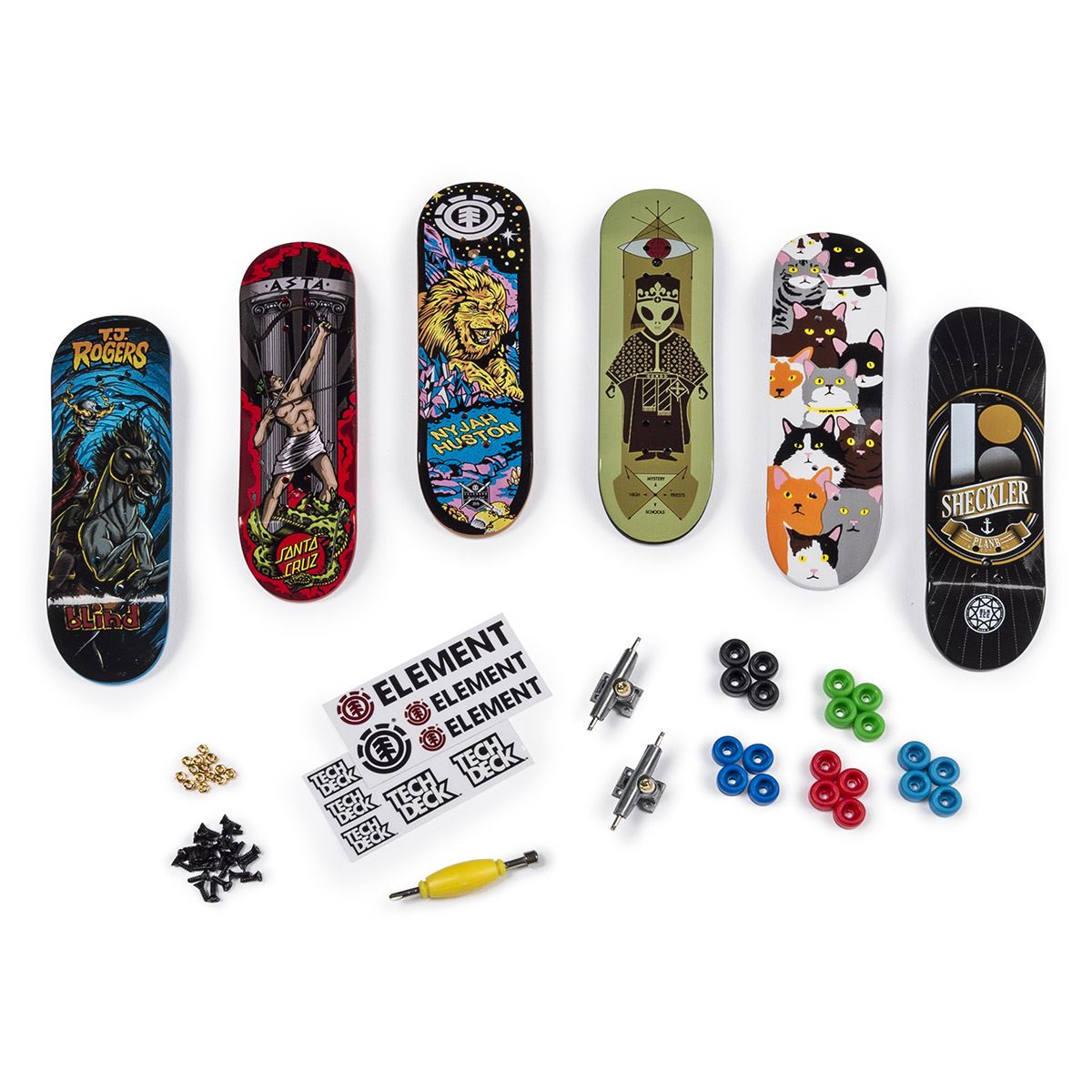 Set Patinetas Juguete Tech Deck 6 Piezas + Accesorios
