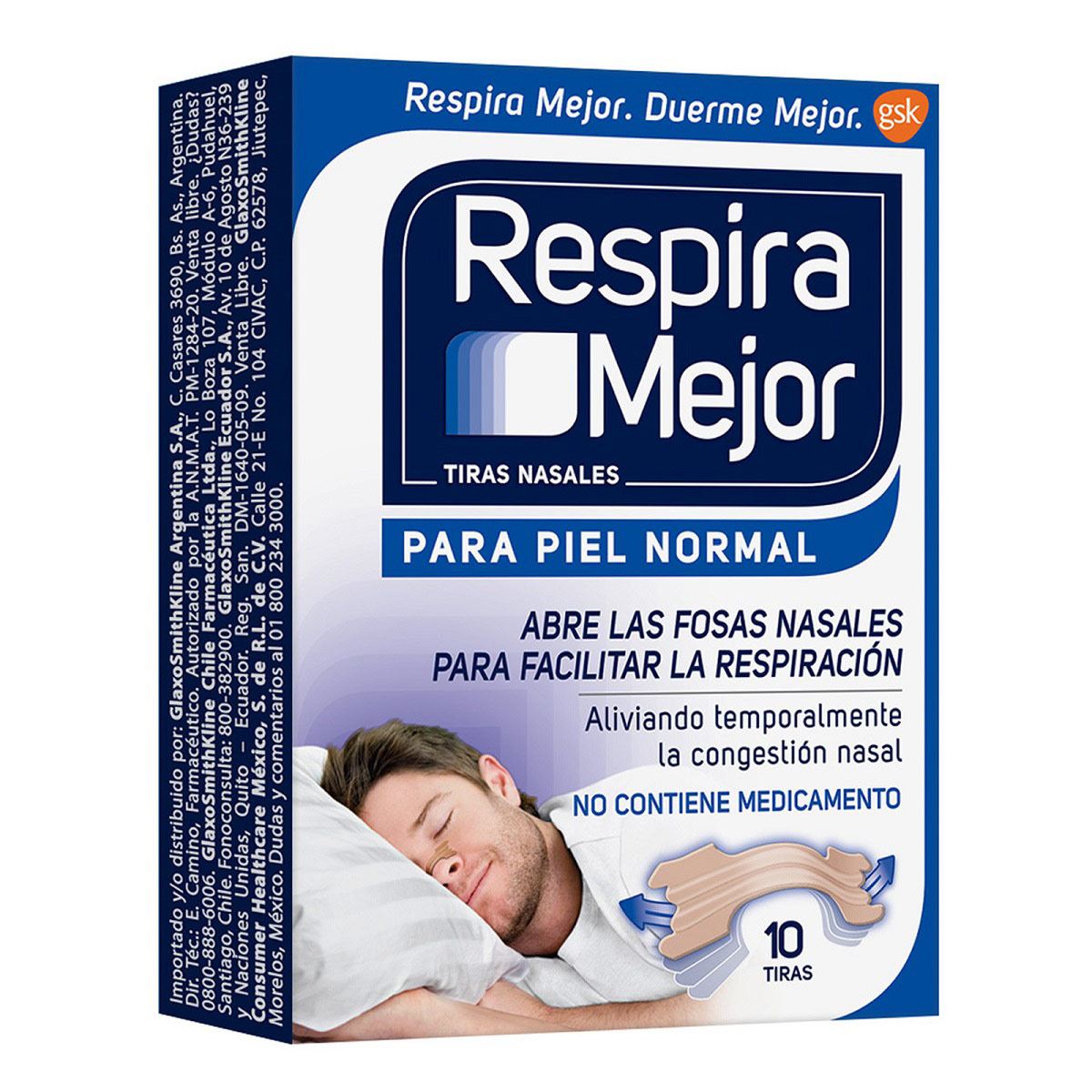 Tiras Nasales Respira Mejor para Piel Normal 10 Piezas