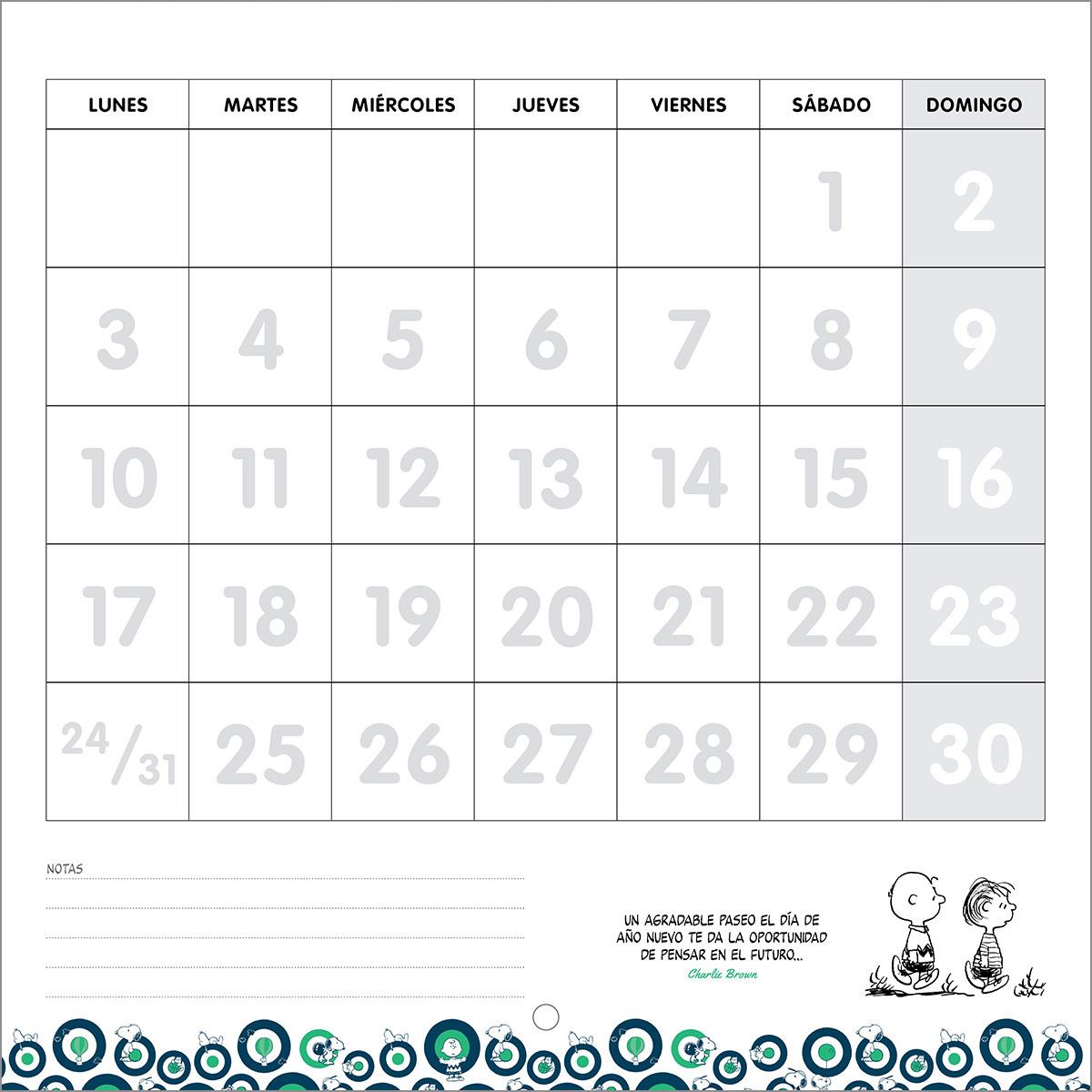 Calendario Snoopy 2022