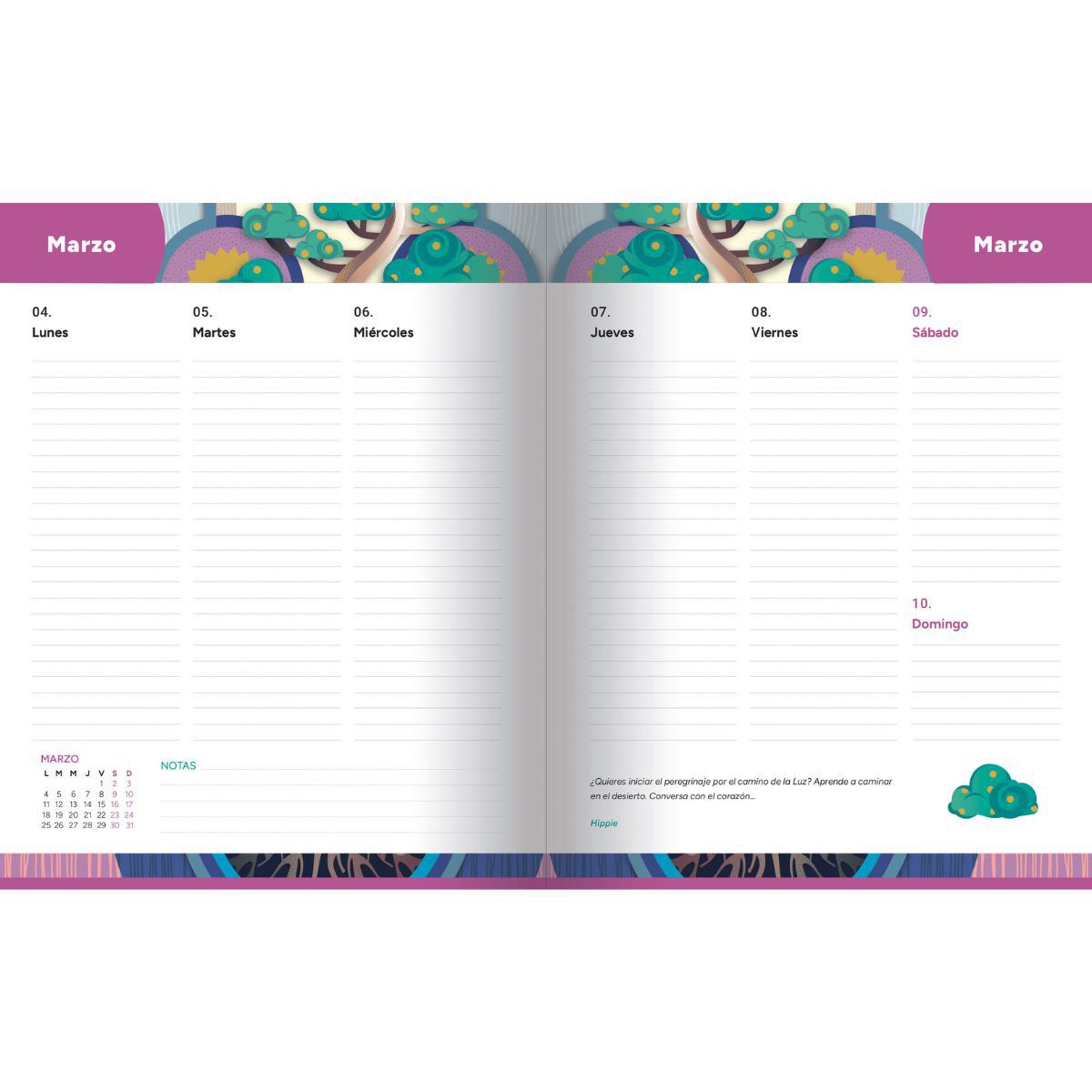 Agenda Paulo Coelho Cartone árbol 2024