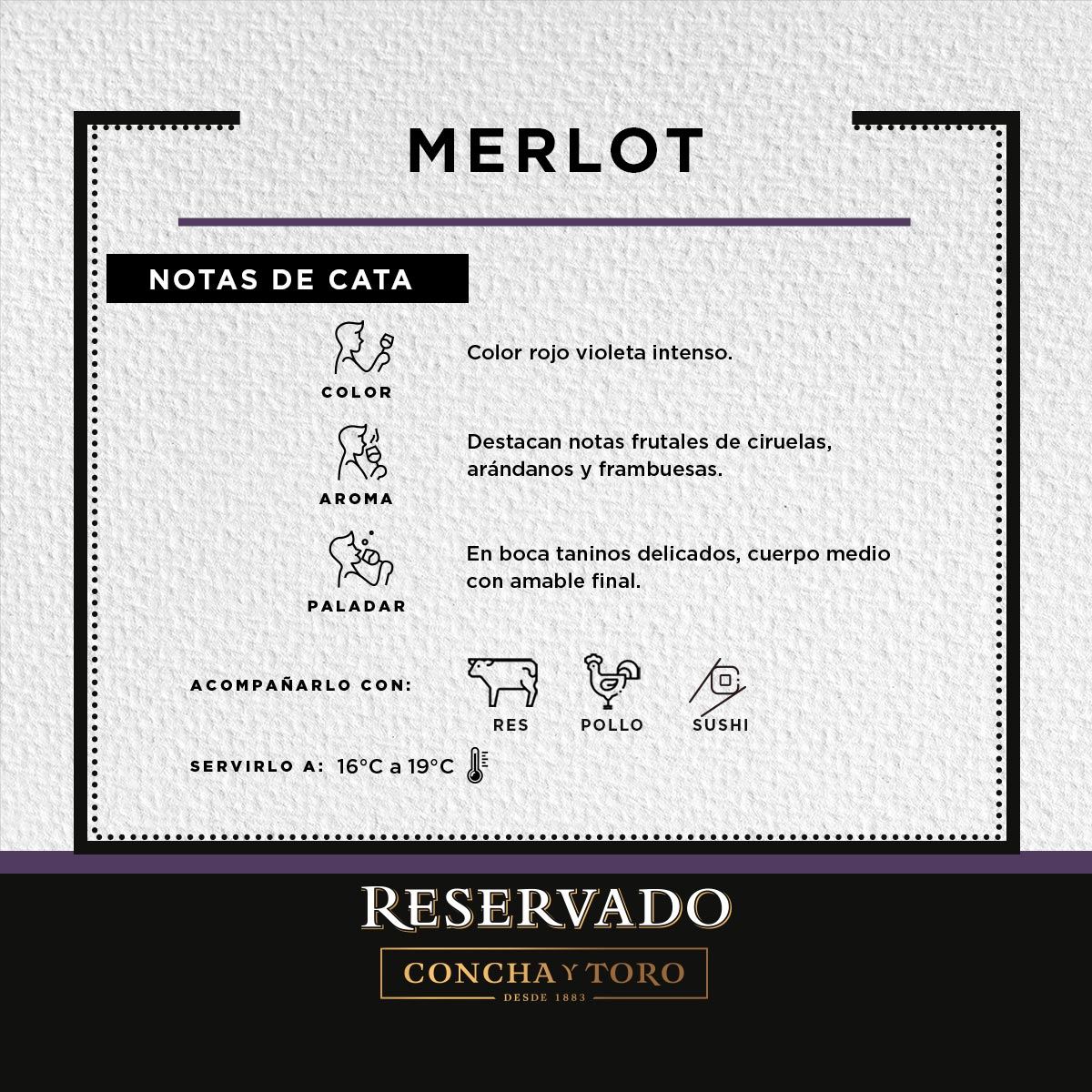Vino Tinto Reservado Merlot750ml
