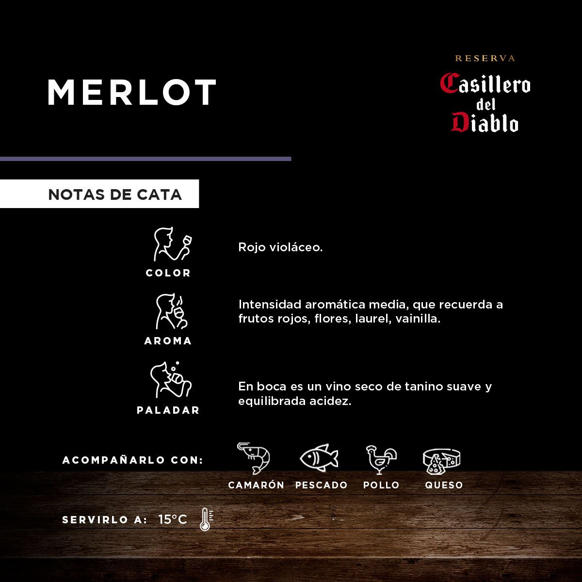 Vino Tinto Casillero del Diablo Reserva Merlot 750ml