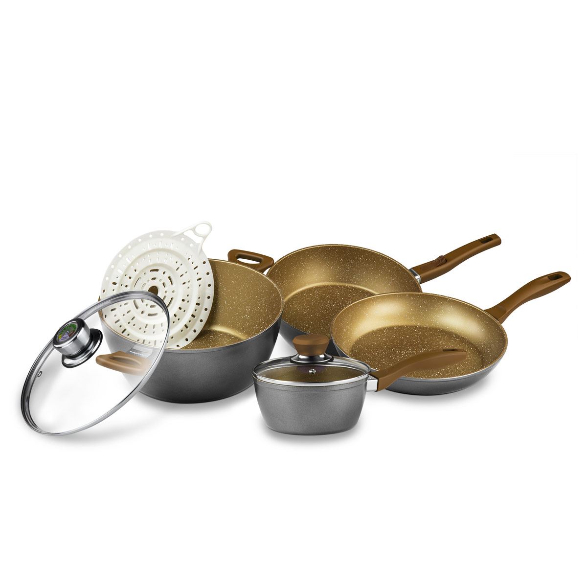 Bateria De Cocina Flavorstone Grande System 7 Pzas Copper