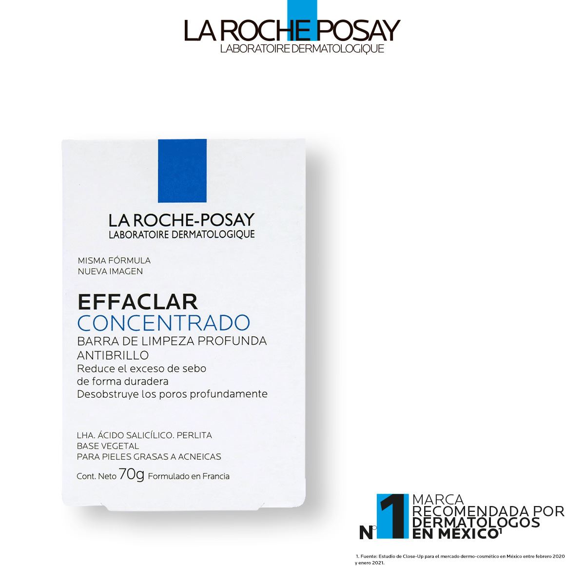 Jabón de Limpieza Facial en Barra La Roche Posay Effaclar Barra Concentrado 70gr