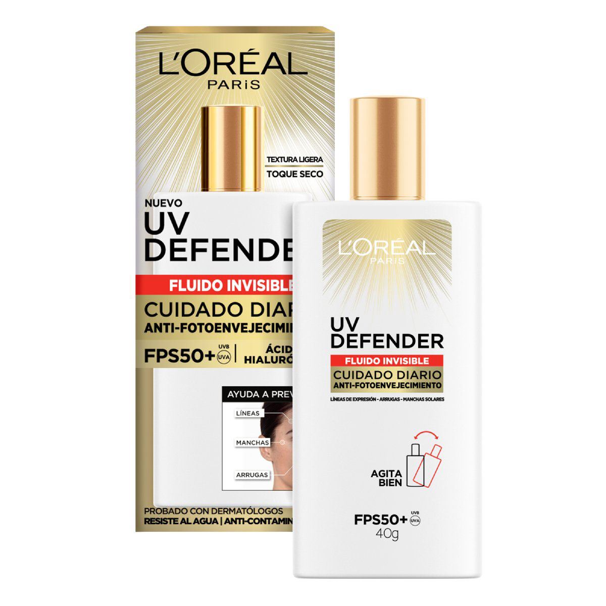 Tratamiento Facial L'Oréal Paris UV Defender Fluido Invisible 40g