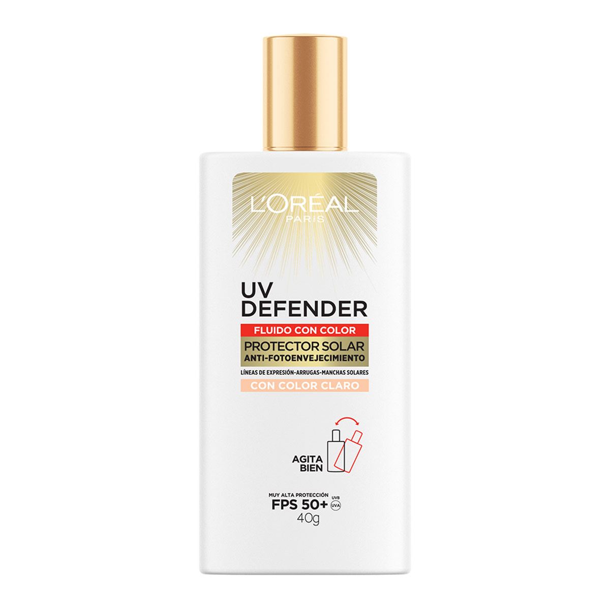 Protector Solar Diario UV Defender Fluido Invisible Tono Claro FPS 50+ L'ORÉAL PARIS SKIN
