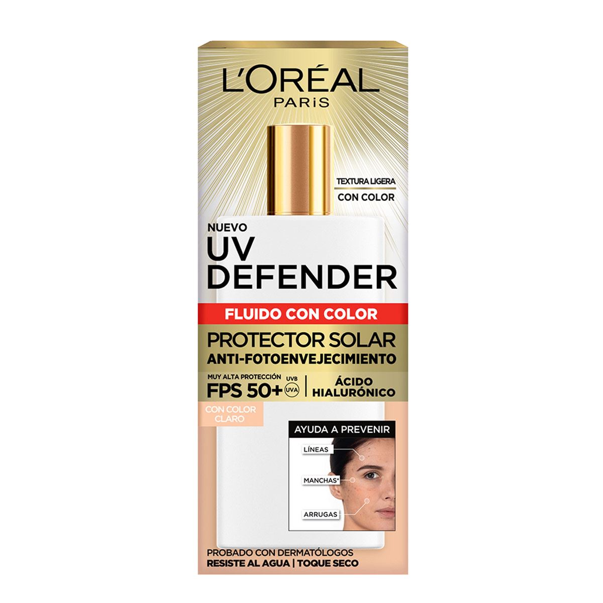 Protector Solar Diario UV Defender Fluido Invisible Tono Claro FPS 50+ L'ORÉAL PARIS SKIN