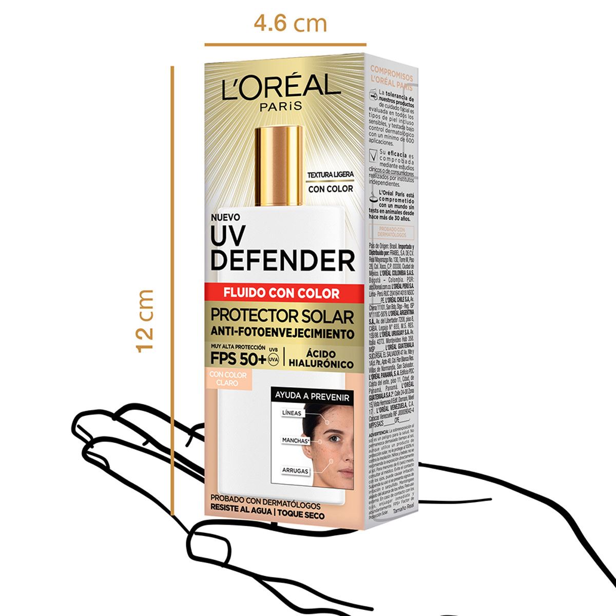 Protector Solar Diario UV Defender Fluido Invisible Tono Claro FPS 50+ L'ORÉAL PARIS SKIN