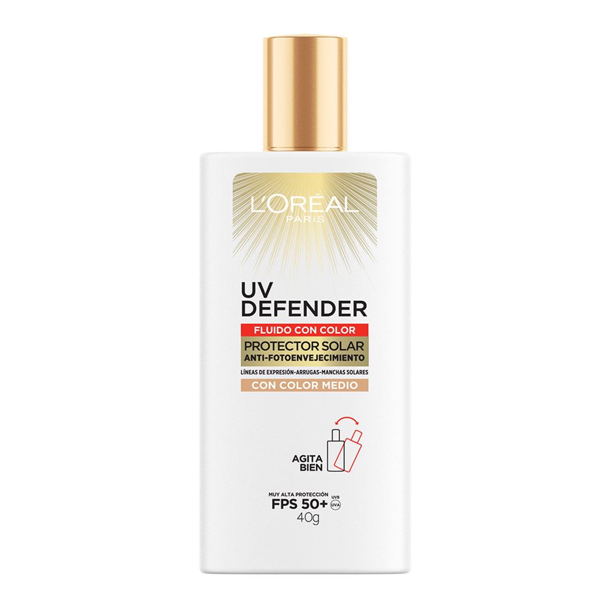 Protector Solar Diario Defender Fluido Invisible Tono Medio FPS 50+ L'ORÉAL PARIS SKIN