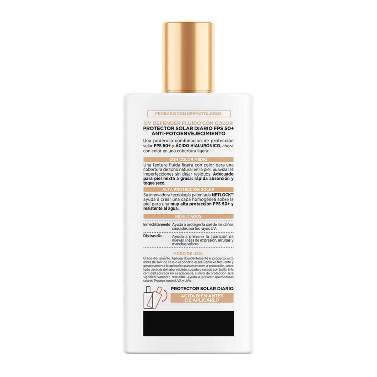 Protector Solar Diario Defender Fluido Invisible Tono Medio FPS 50+ L'ORÉAL PARIS SKIN