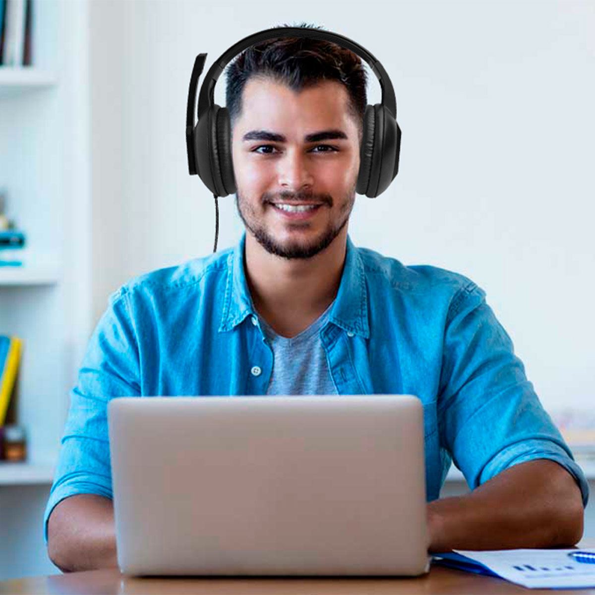 Headset para computadora negro