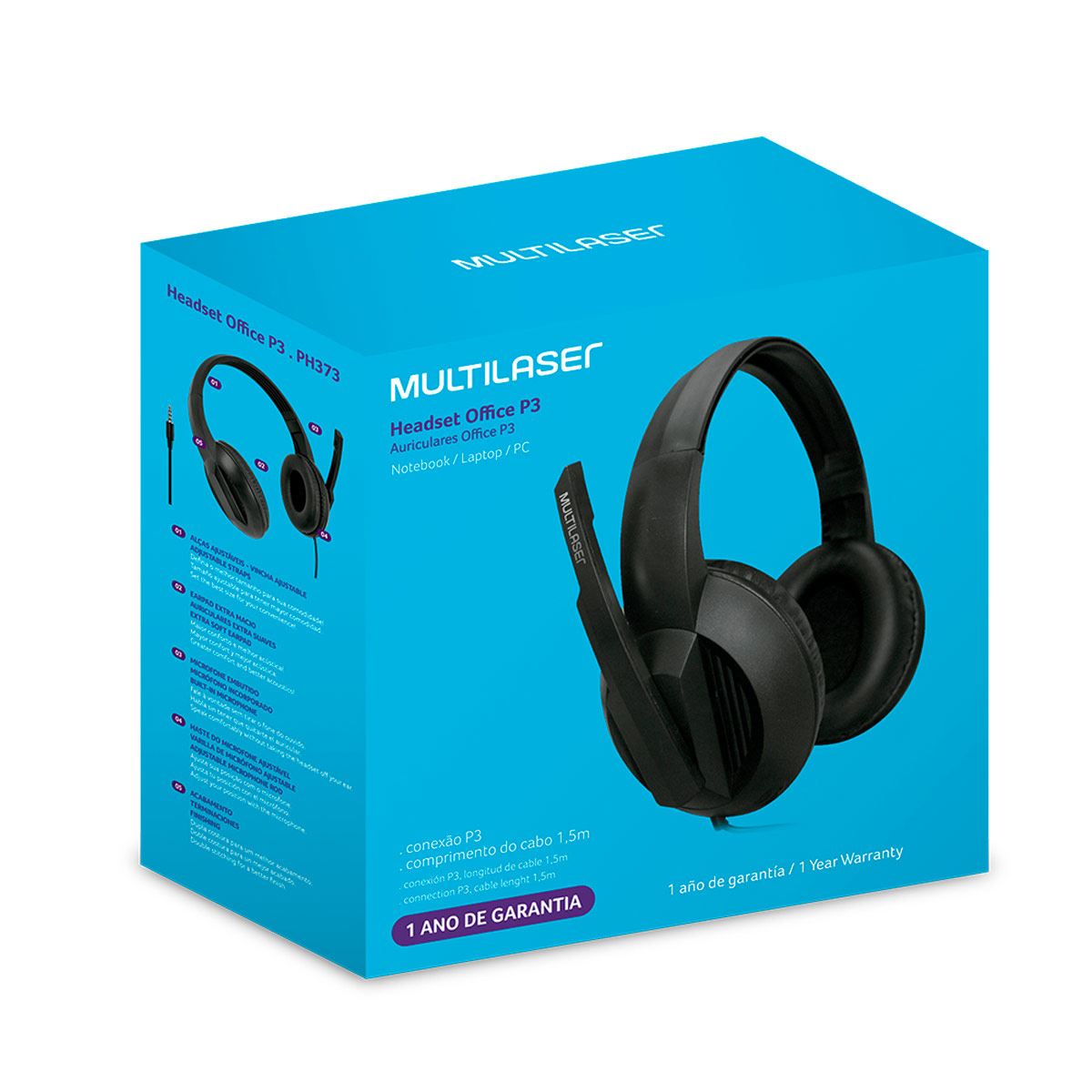 Headset para computadora negro