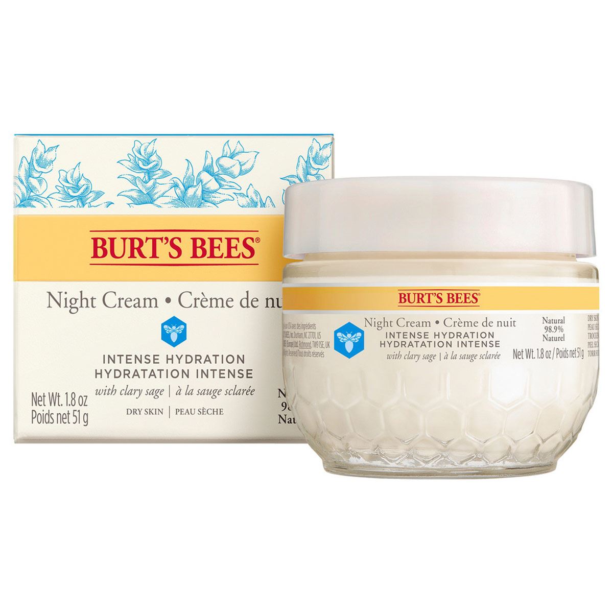Crema Facial de Noche Burt's Bees Intense Hydration 51gr
