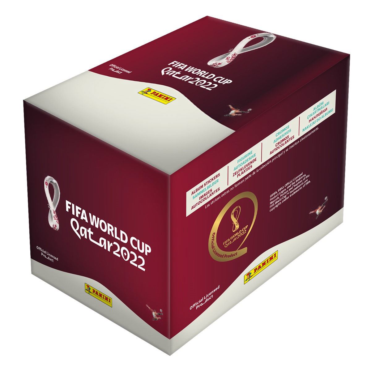 1 Caja World Cup QATAR 2022 Panini con 104 sobres con 5 estampas cada uno