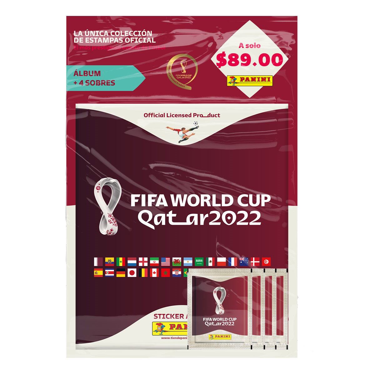 1 Álbum con 4 sobres con 5 estampas Multiset  Worl Cup QATAR 2022 Panini