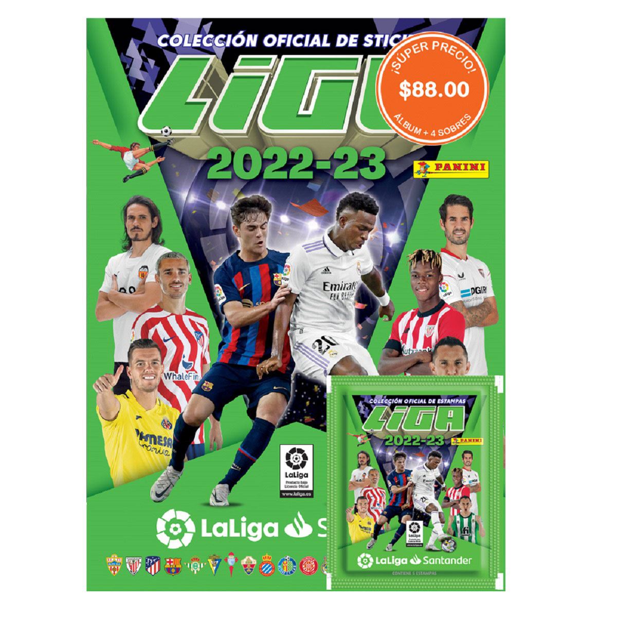 Multiset de 4 Sobres Fútbol Español temporada 2022-2023