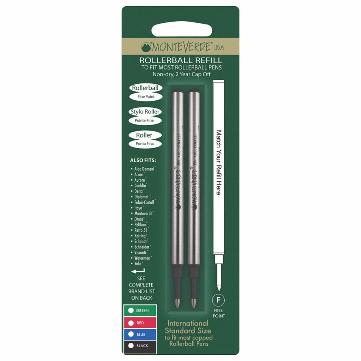 Repuesto Monteverde roller ball negro