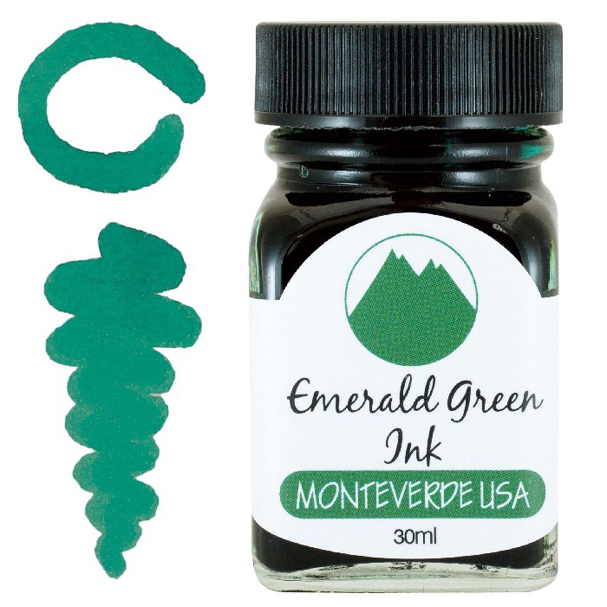 Tinta Monteverde Verde Esmeralda - Frasco De 30 Ml, Fórmula Mejorada Para Plumas Estilográficas Y Rollerballs