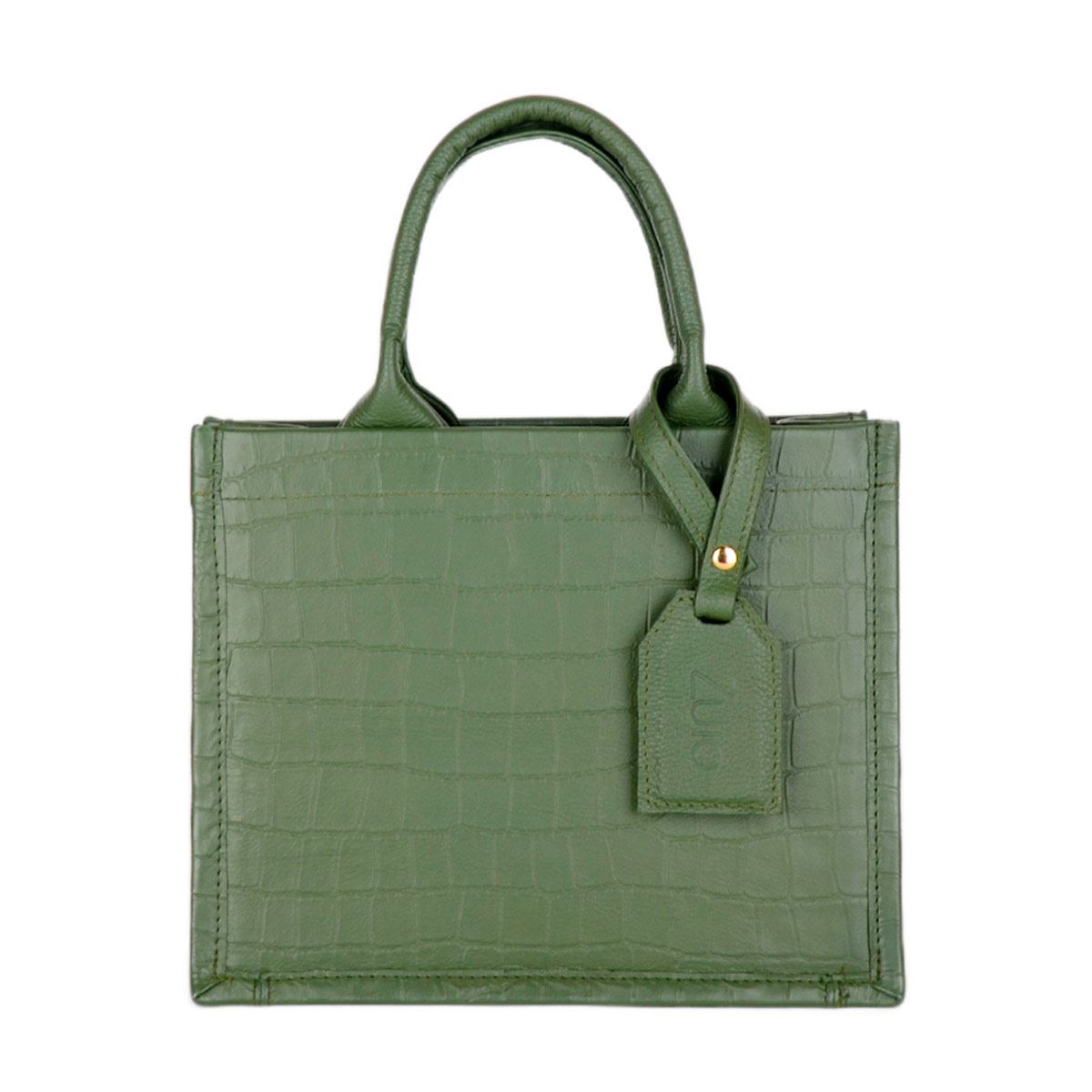 Bolsa textura escamas de piel Zuio logo - verde