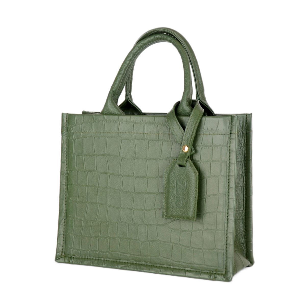 Bolsa textura escamas de piel Zuio logo - verde