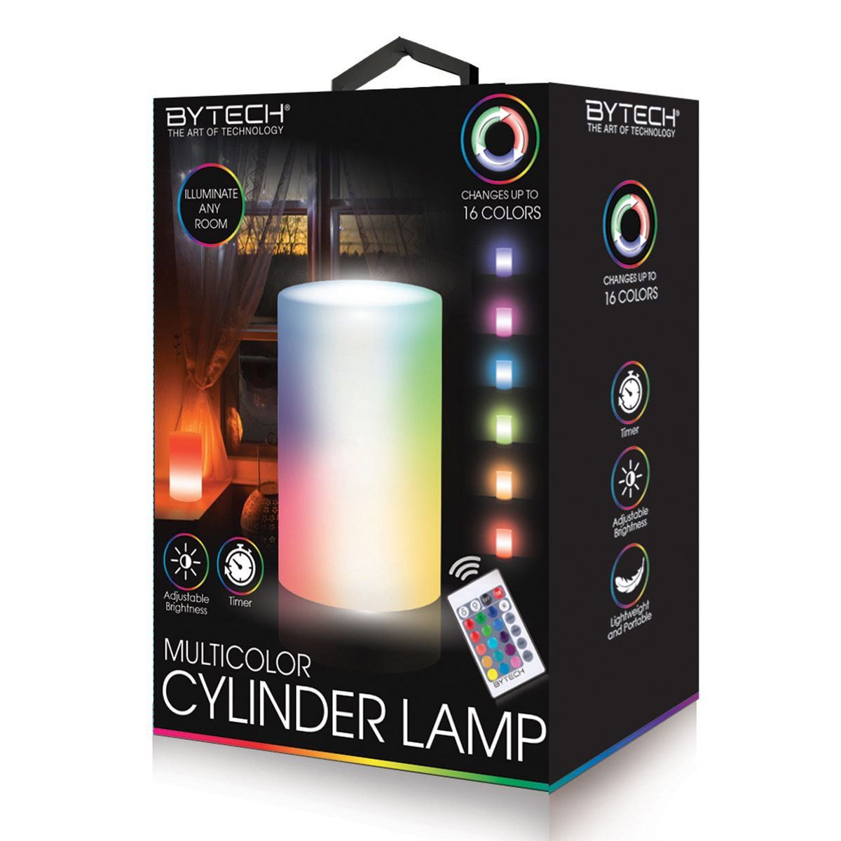 Lámpara LED Bytech cilíndrica con control remoto multicolor