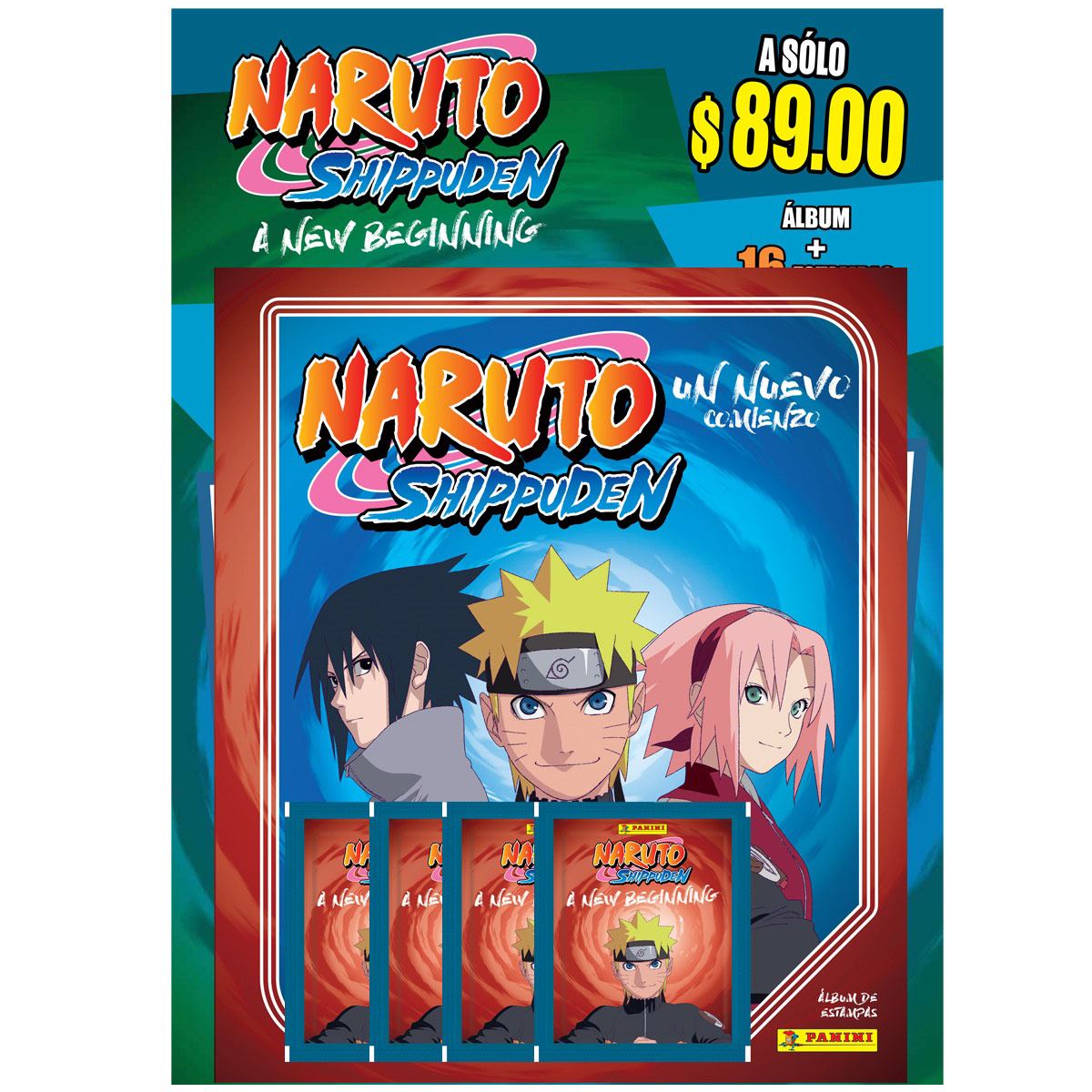 Multiset 4 Sobres de Estampas Álbum Panini Naruto Shippuden 2024