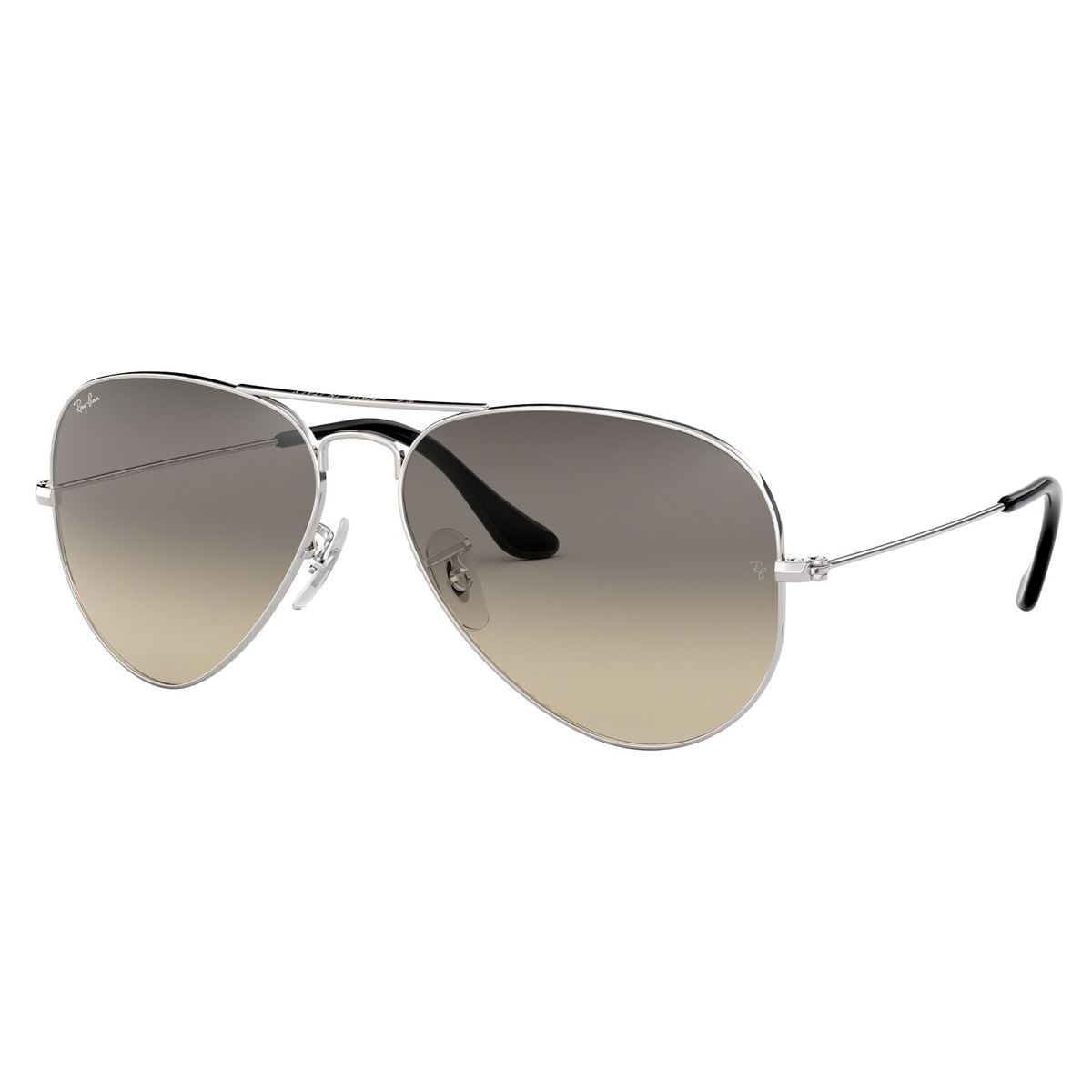 Lente Solar Aviador Metal Plateado Ray-Ban