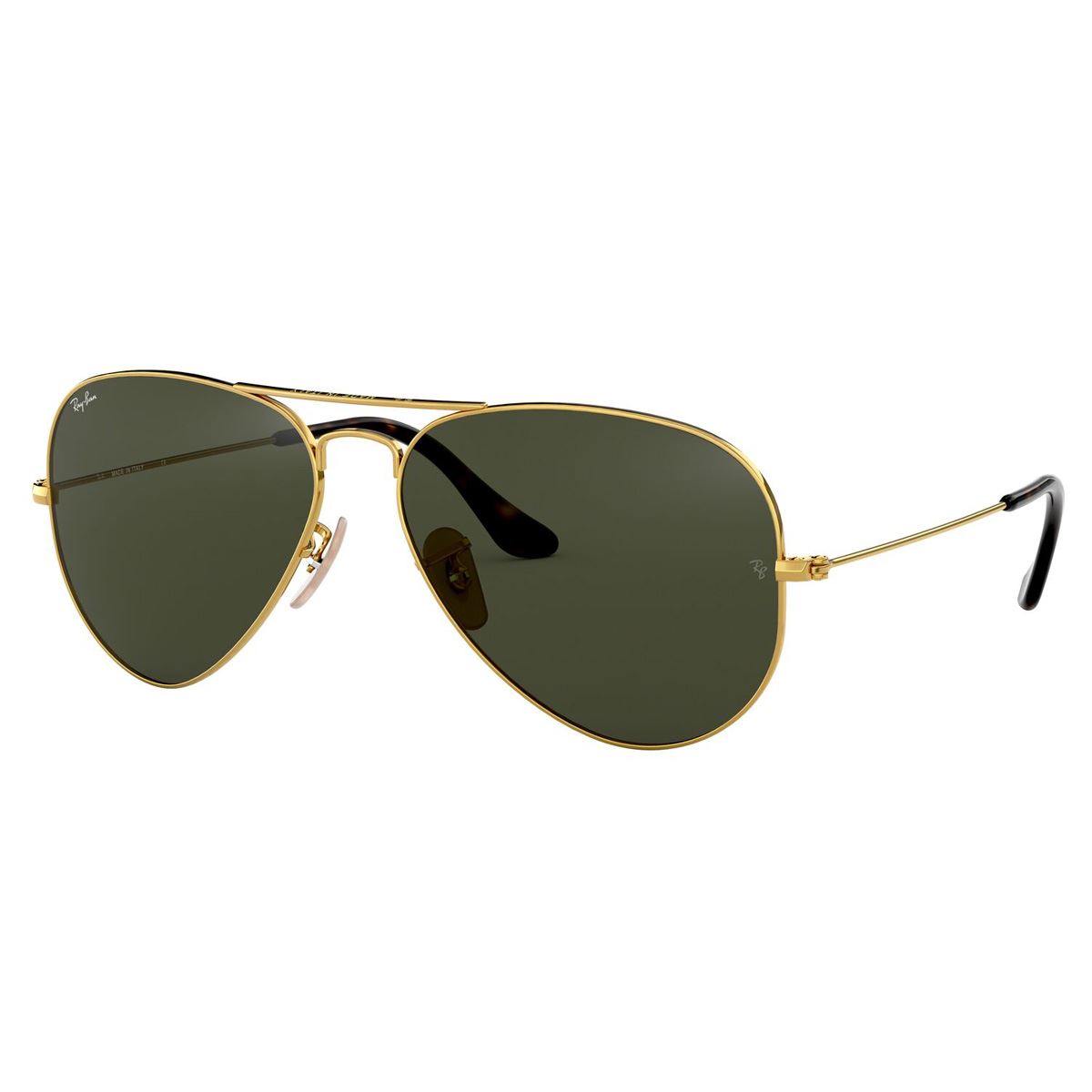 Lente solar Ray Ban Aviator Large Metal Verde Armazón en Metal Oro