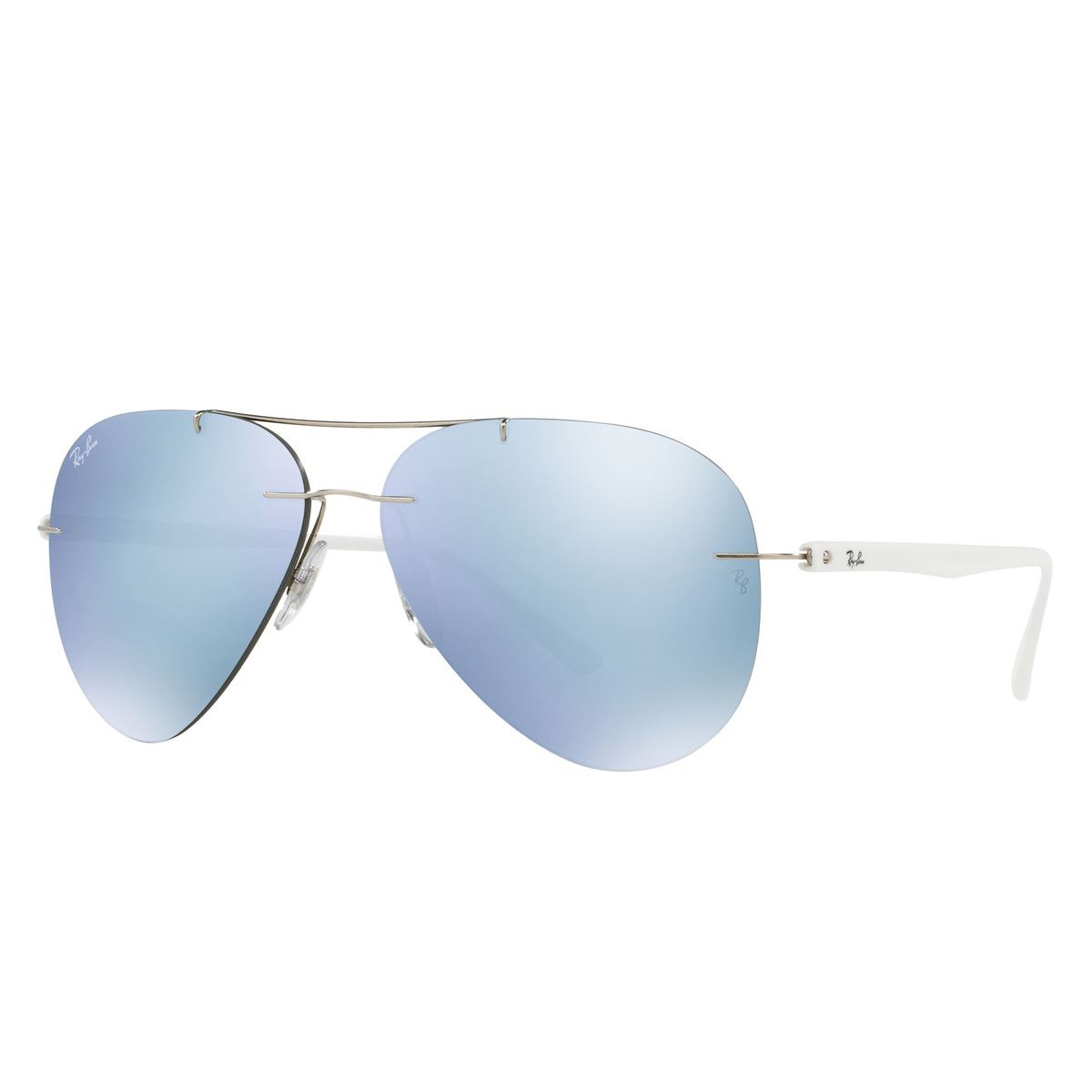 Ray-Ban Gris Brillante Armazón en Titanio Plateado